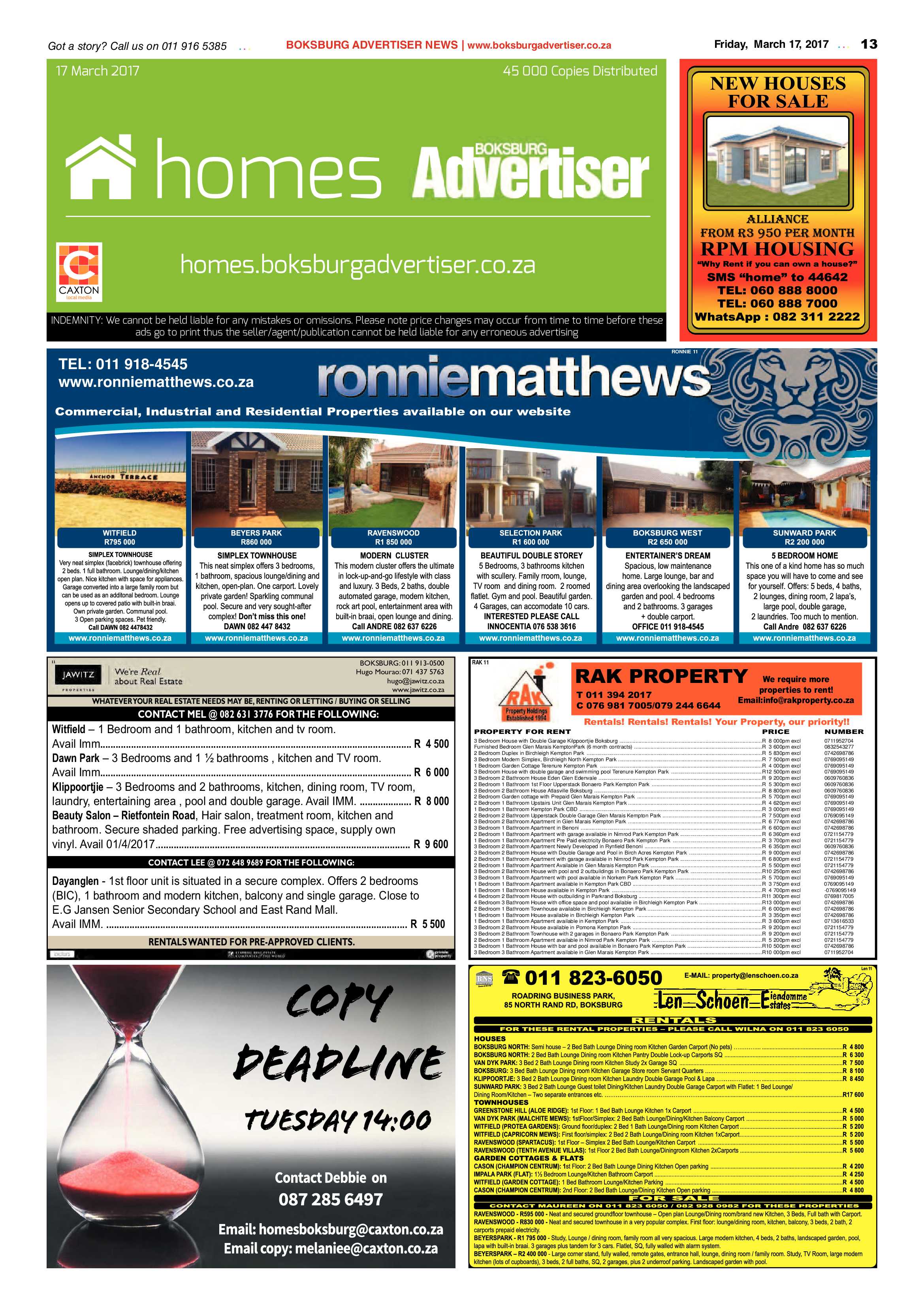 Boksburg Advertiser 14 March 2017 page 13