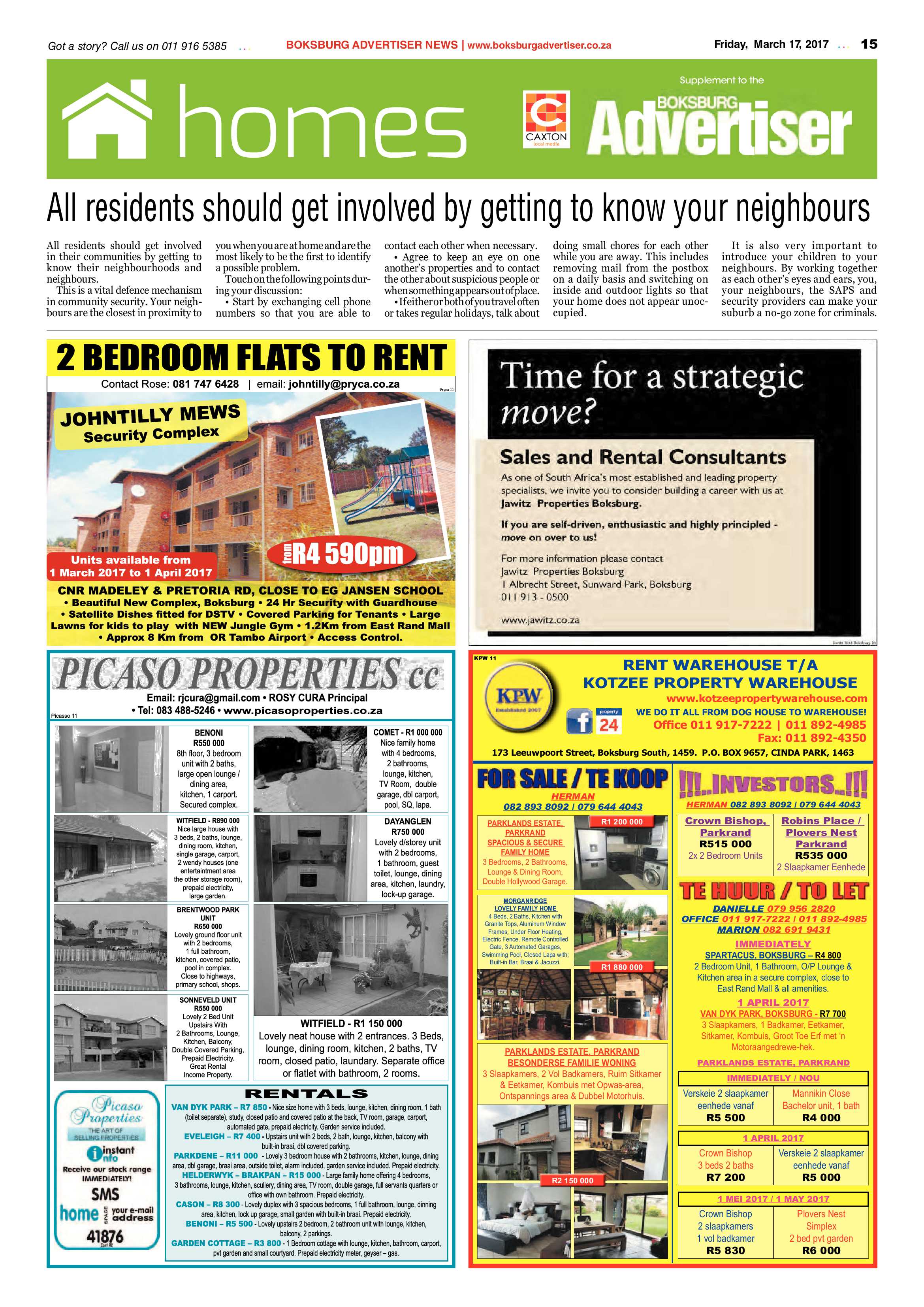 Boksburg Advertiser 14 March 2017 page 15