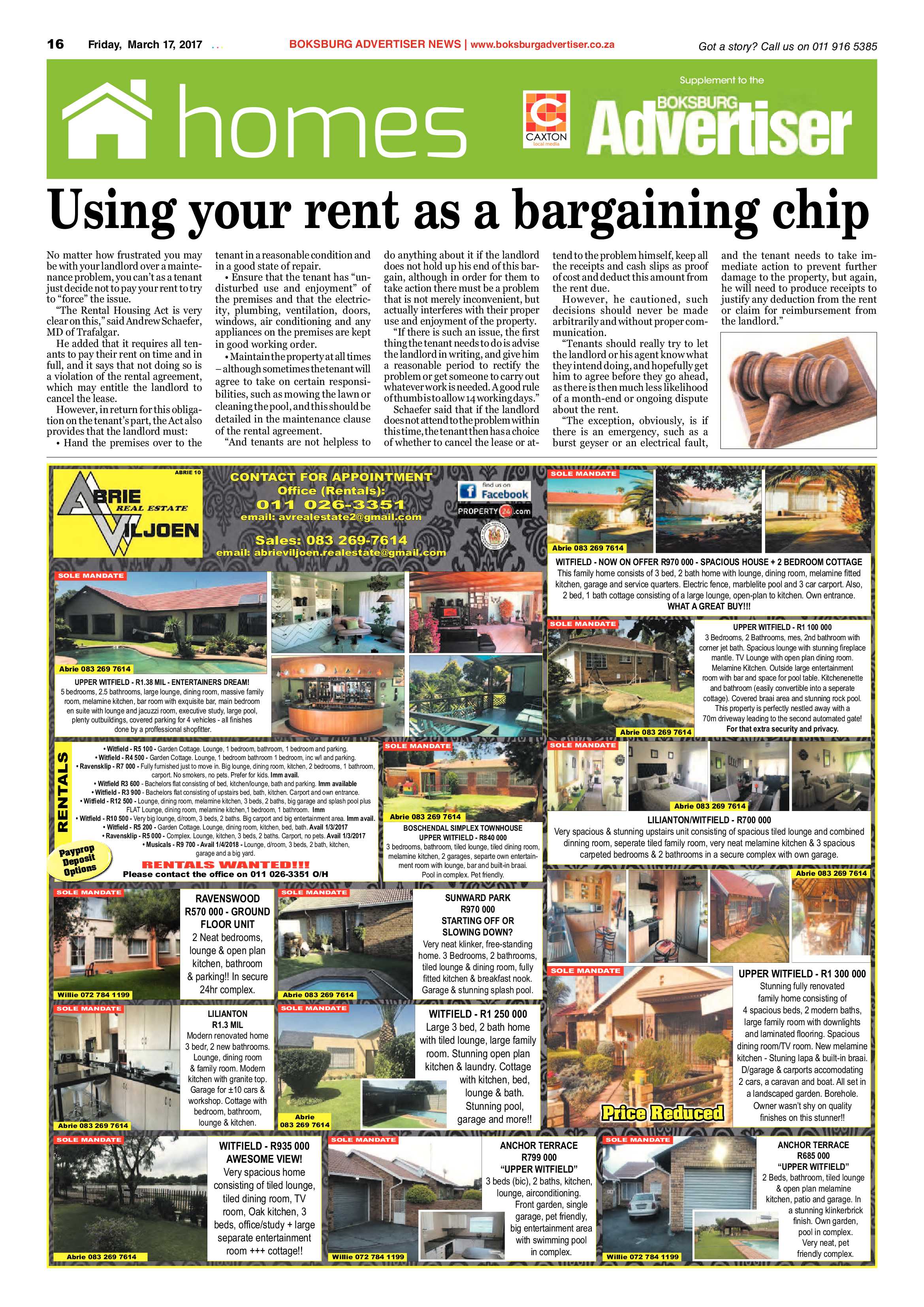 Boksburg Advertiser 14 March 2017 page 16