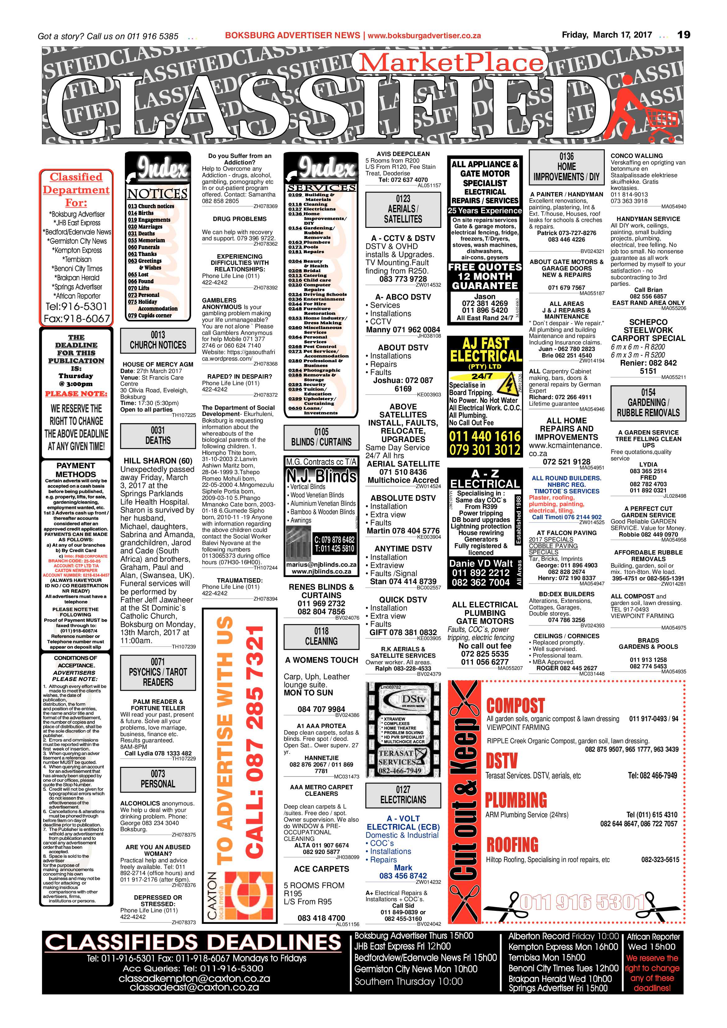 Boksburg Advertiser 14 March 2017 page 19
