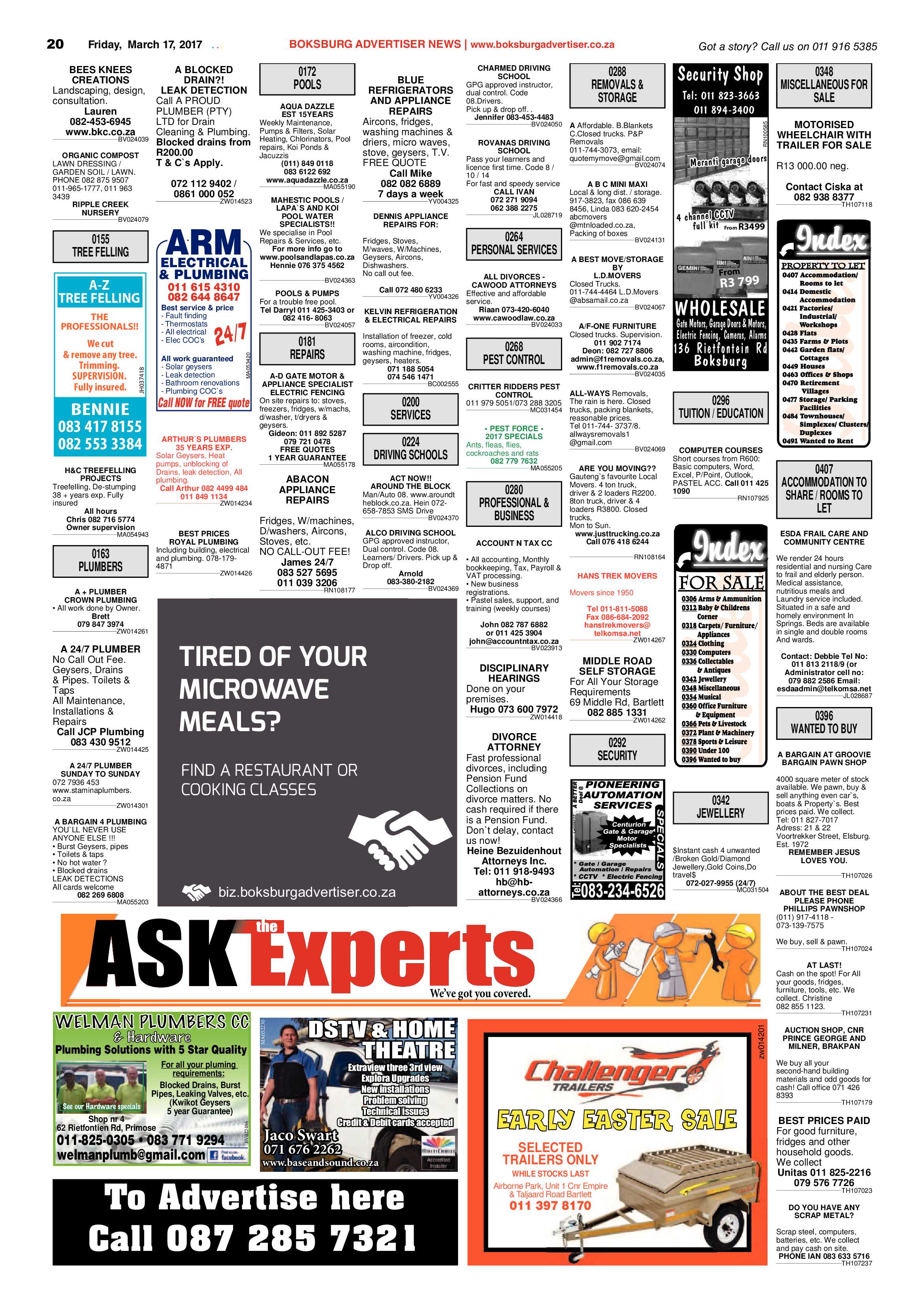Boksburg Advertiser 14 March 2017 page 20