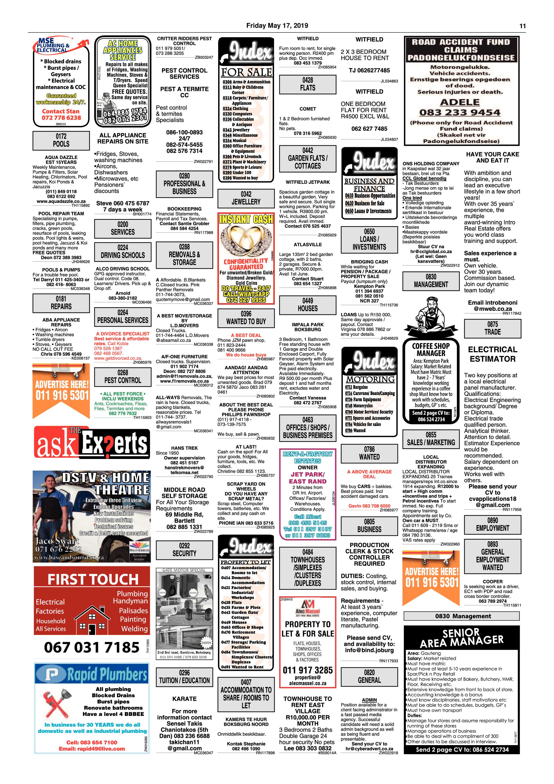 Boksburg Advertiser 14 May 2019 page 11