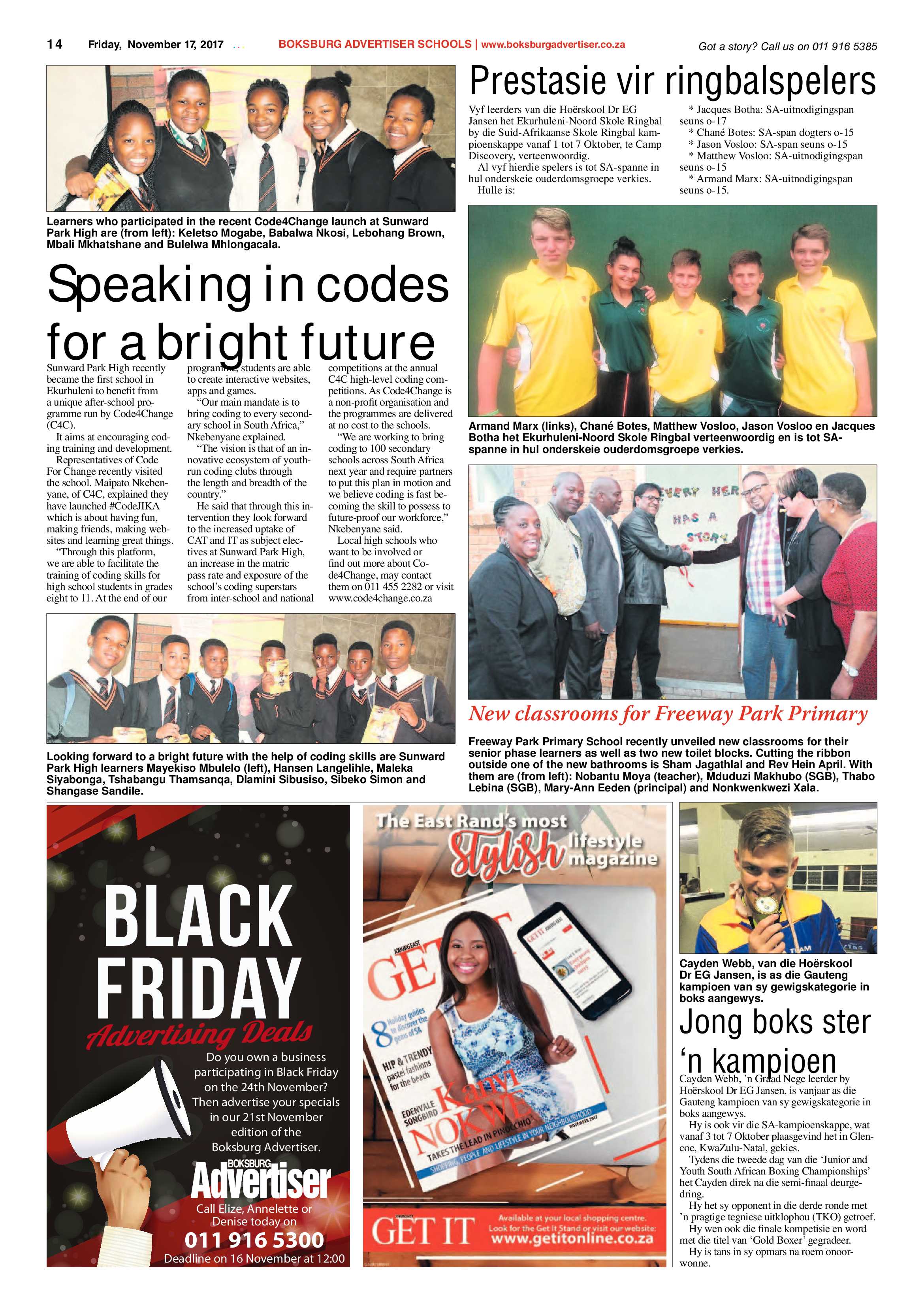 Boksburg Advertiser 14 November 2017 page 14
