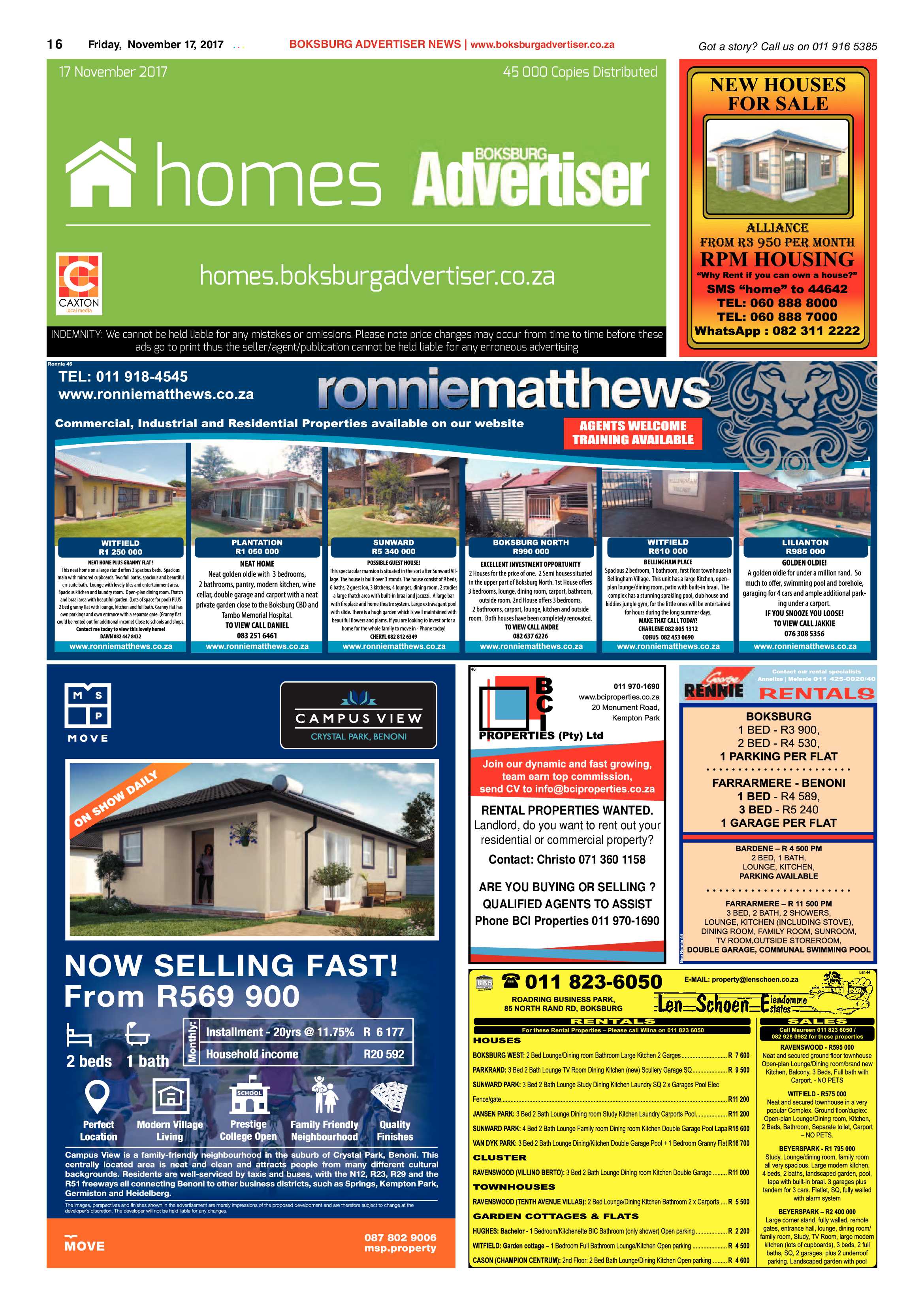 Boksburg Advertiser 14 November 2017 page 16