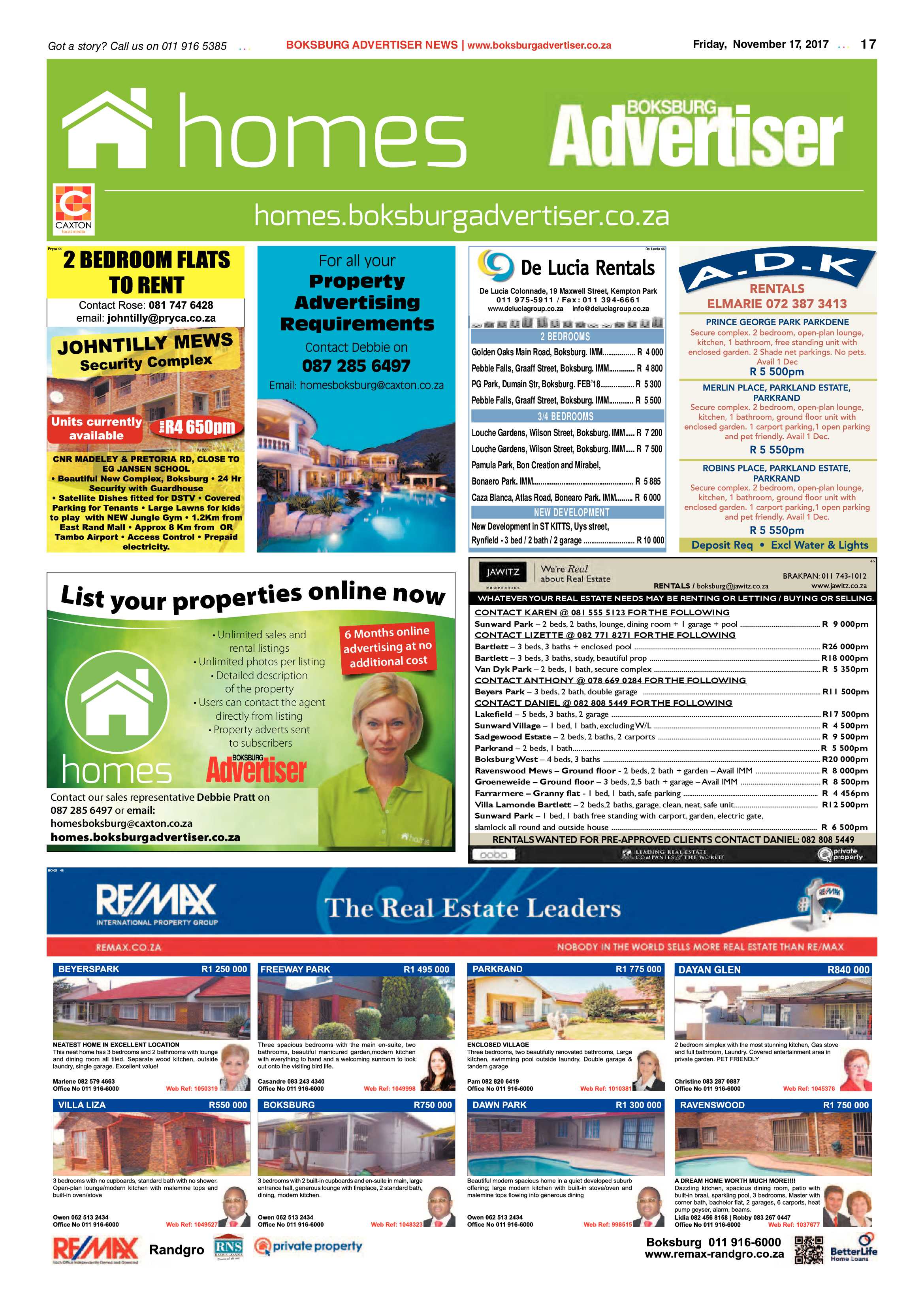 Boksburg Advertiser 14 November 2017 page 17