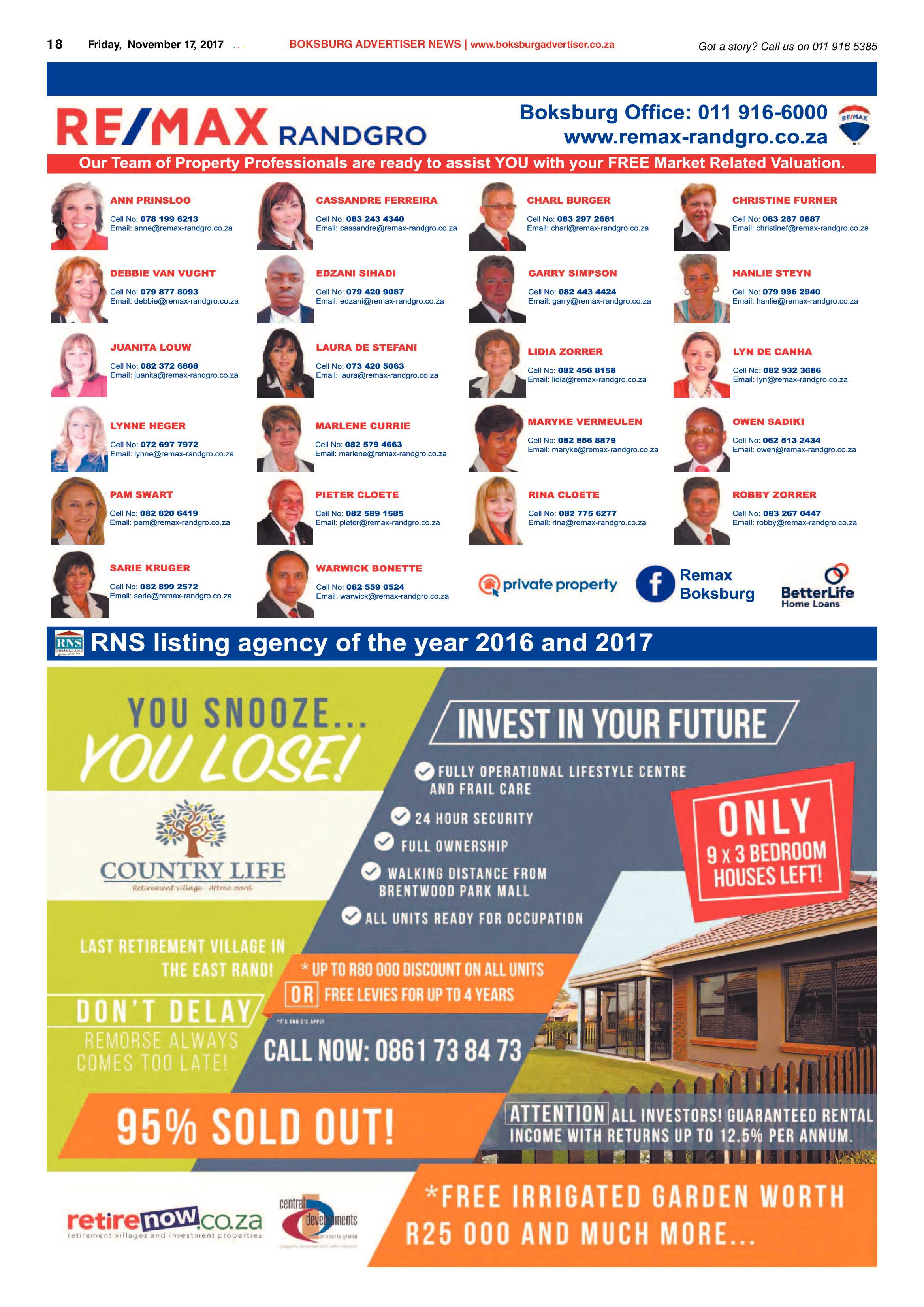 Boksburg Advertiser 14 November 2017 page 18