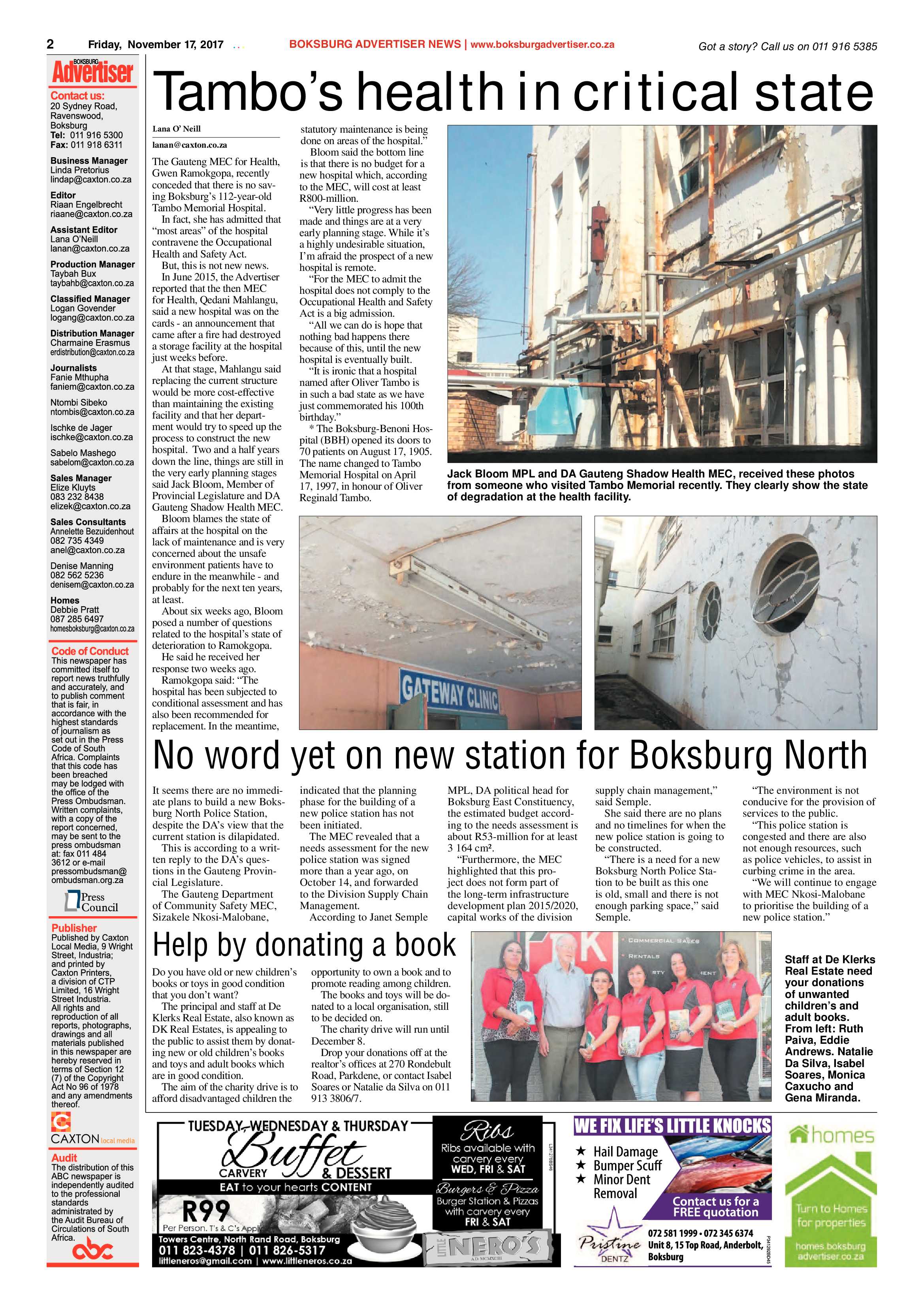 Boksburg Advertiser 14 November 2017 page 2
