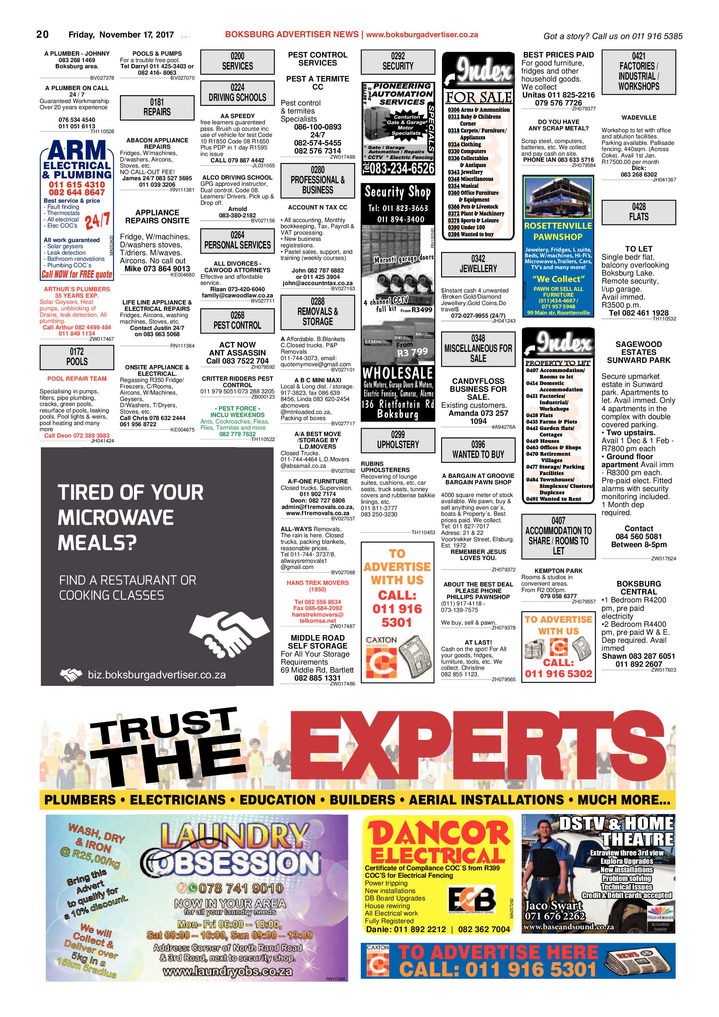 Boksburg Advertiser 14 November 2017 page 20