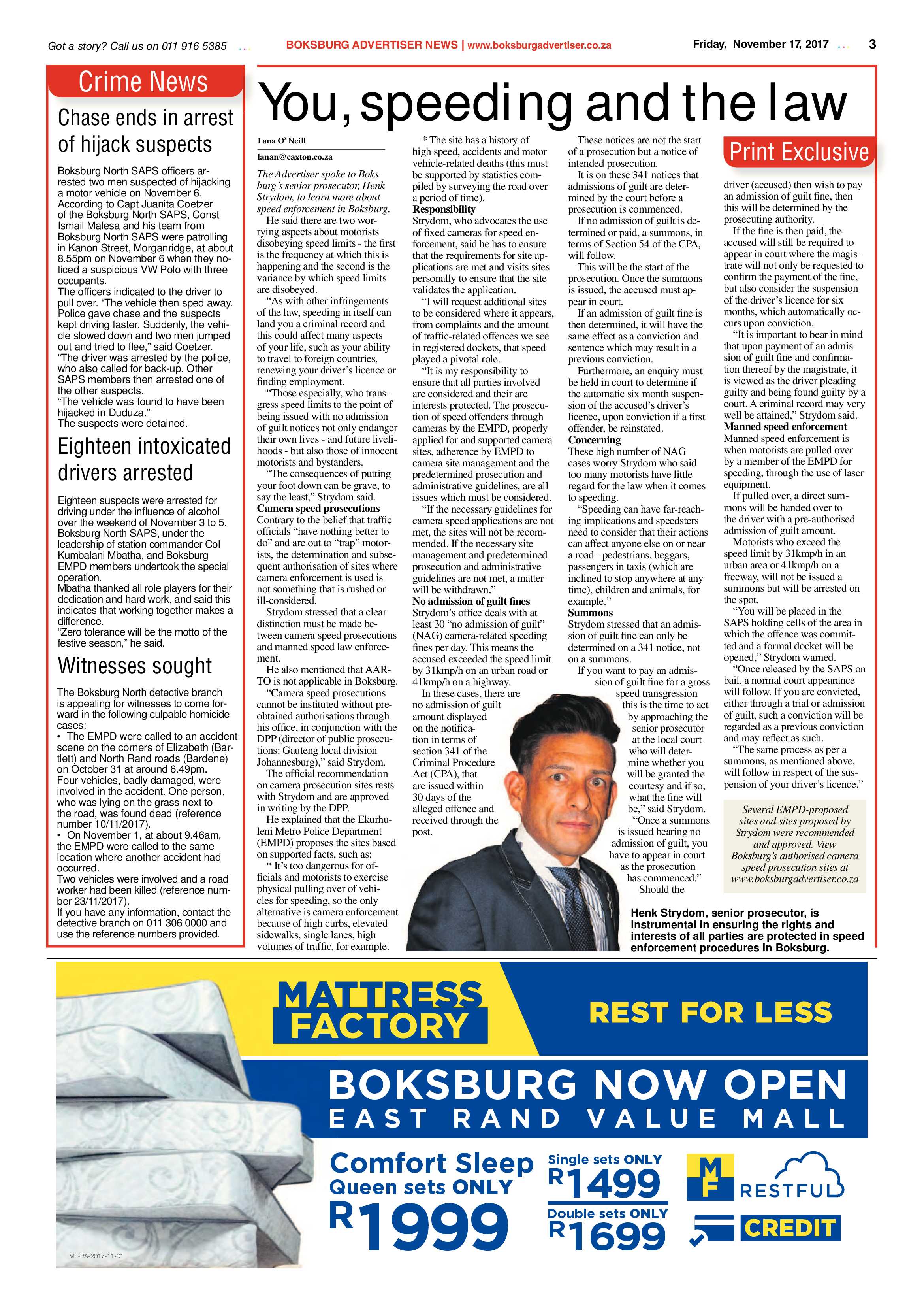 Boksburg Advertiser 14 November 2017 page 3