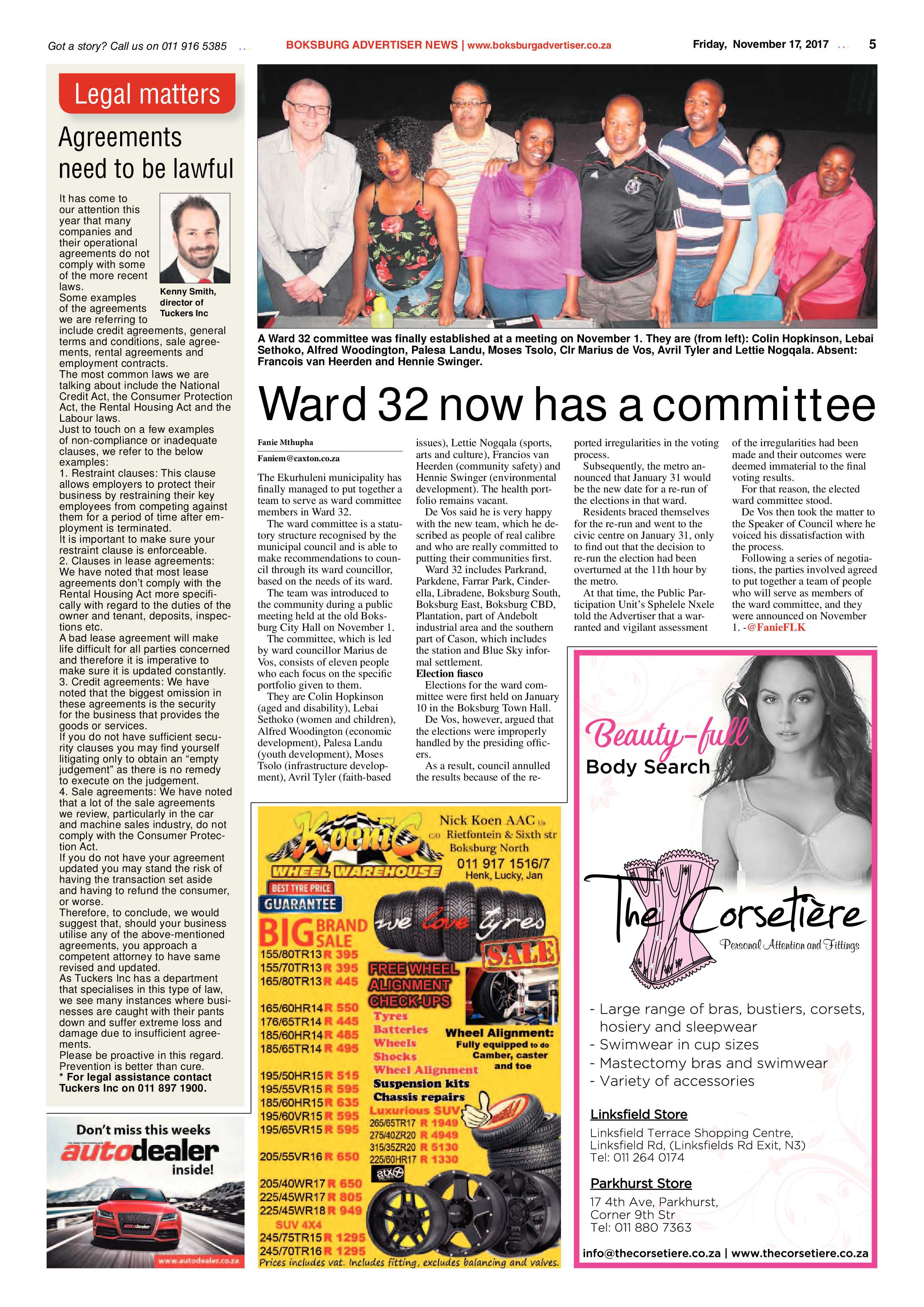 Boksburg Advertiser 14 November 2017 page 5