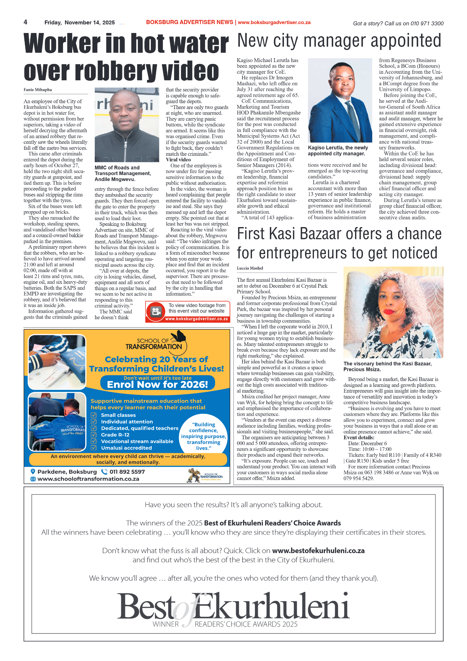 Boksburg Advertiser 14 November 2025 page 6