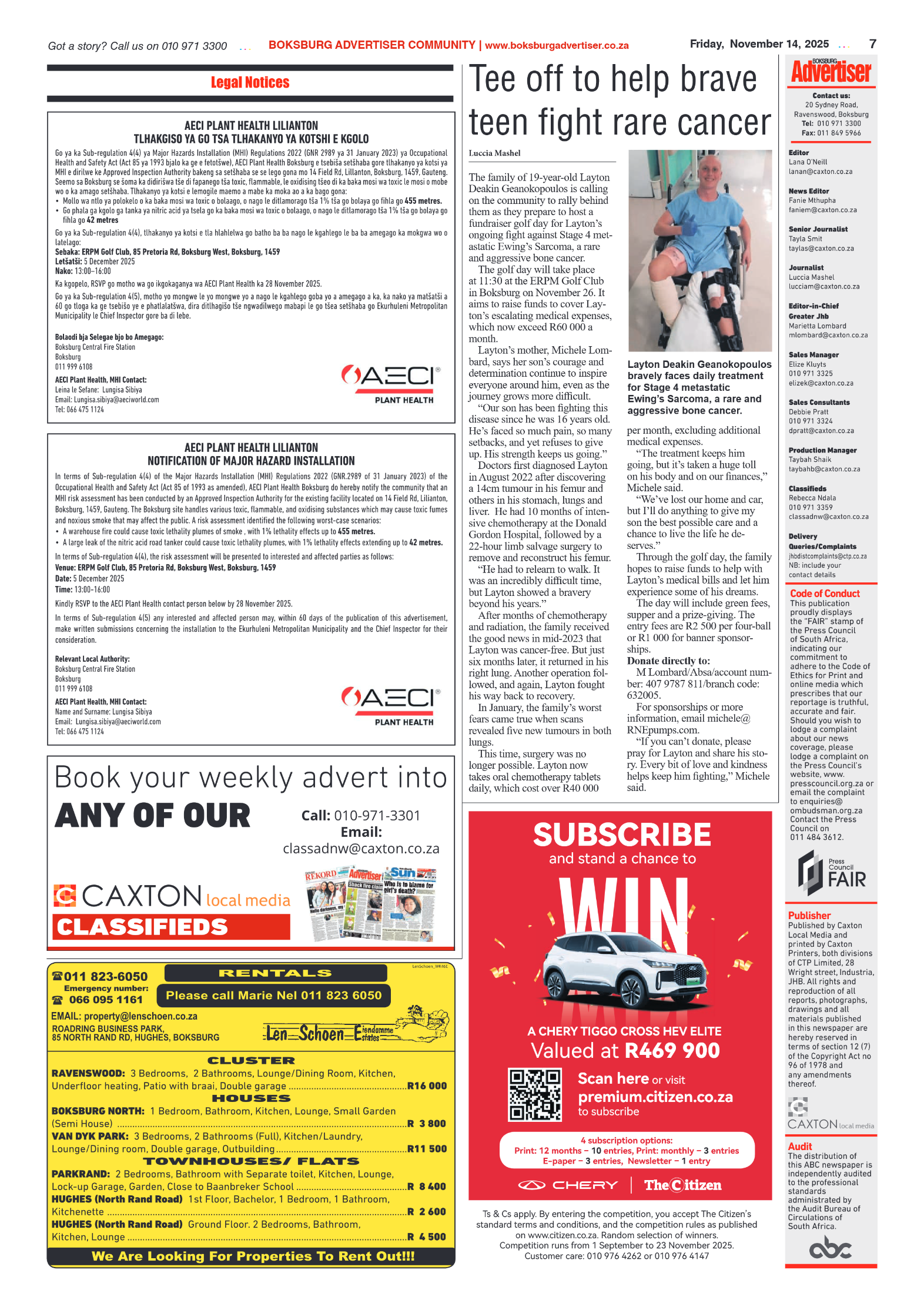 Boksburg Advertiser 14 November 2025 page 9