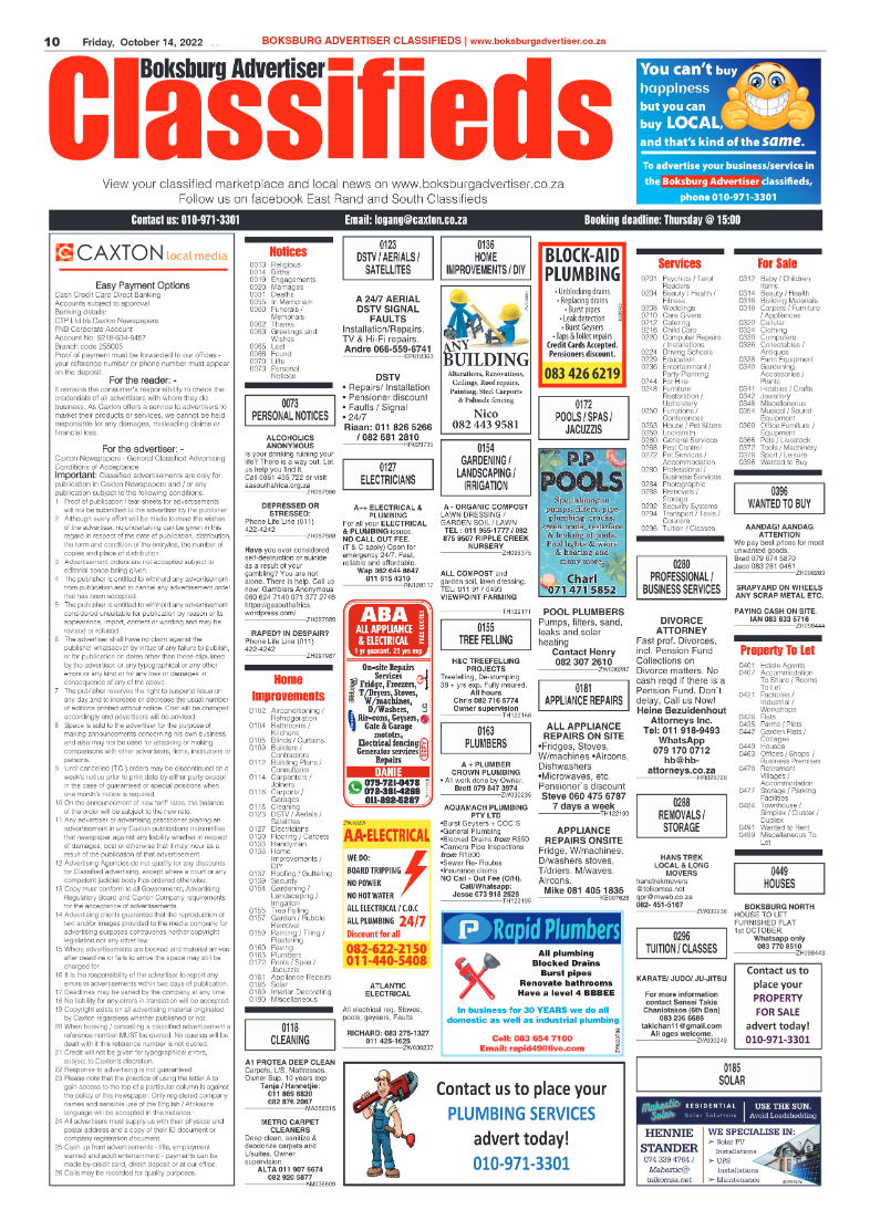Boksburg Advertiser 14 October 2022 page 10