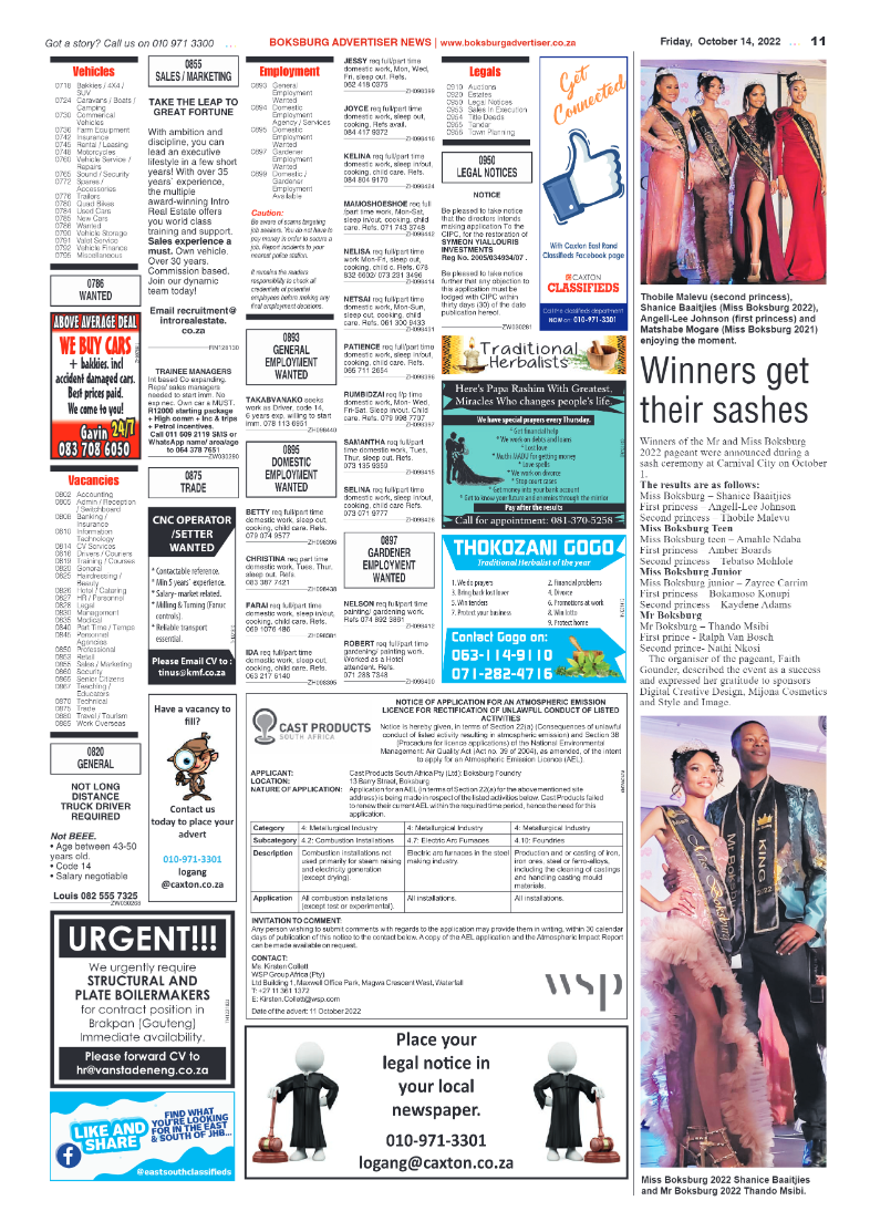 Boksburg Advertiser 14 October 2022 page 11
