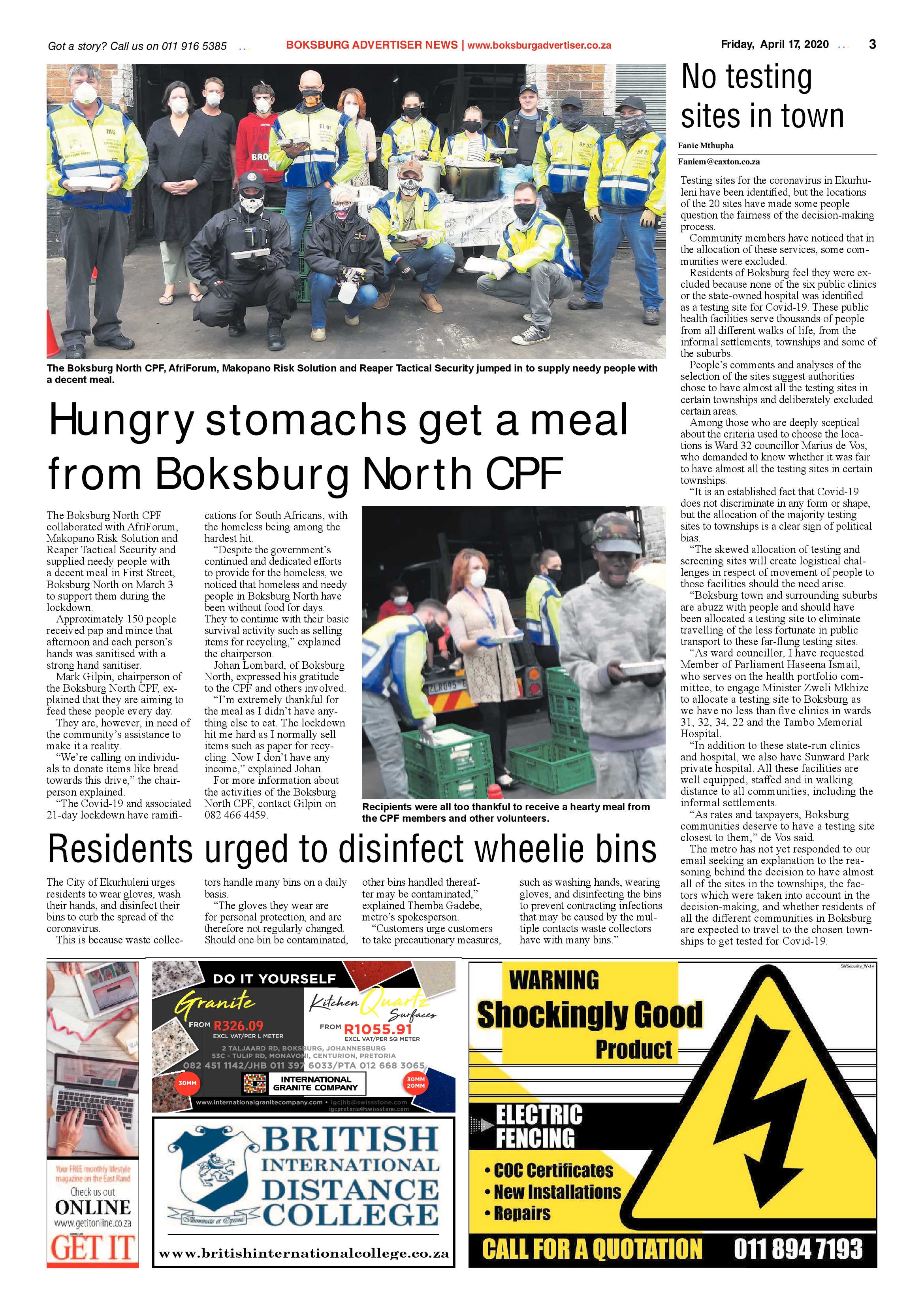 Boksburg Advertiser 15 April 2020 page 3