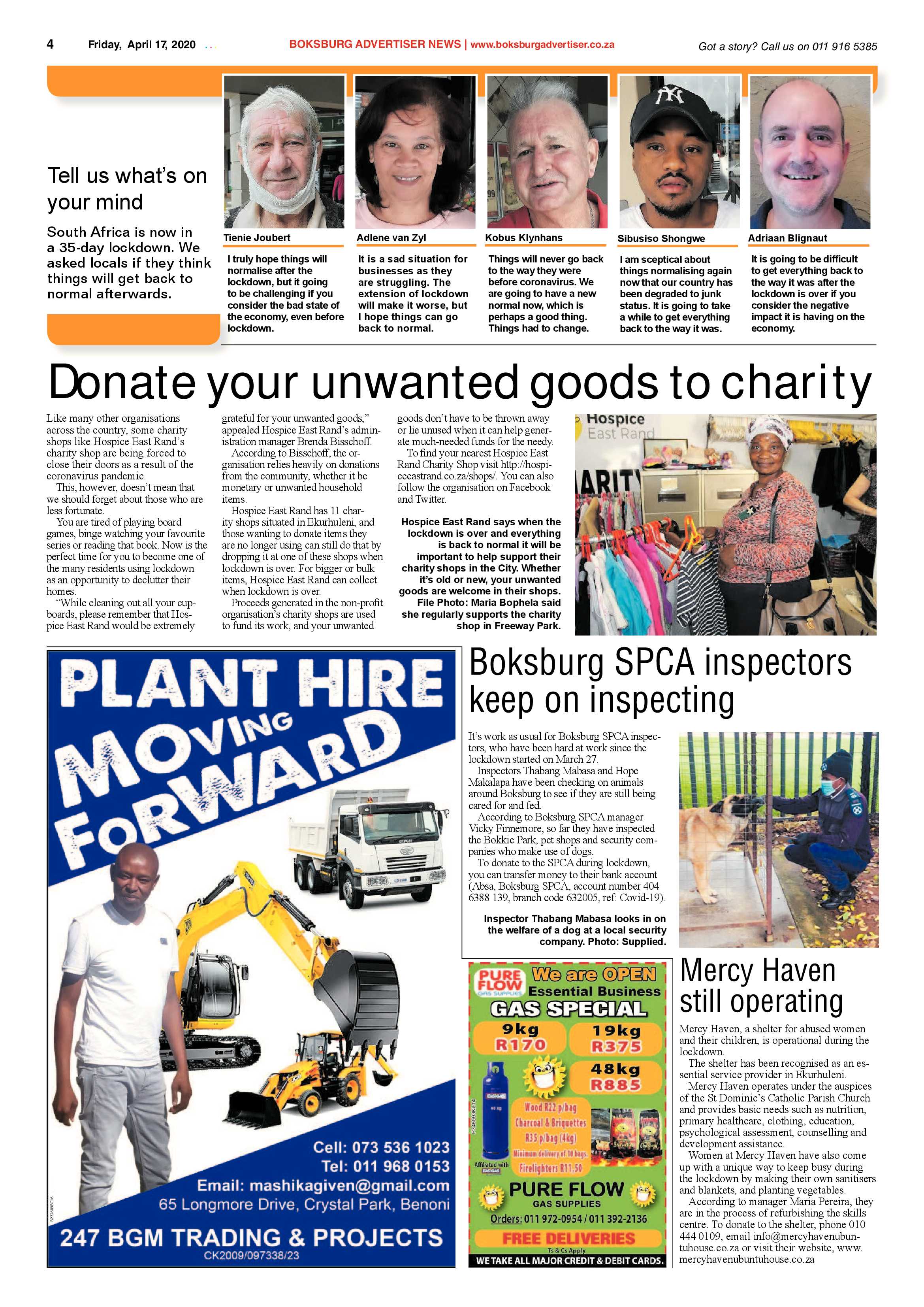 Boksburg Advertiser 15 April 2020 page 4