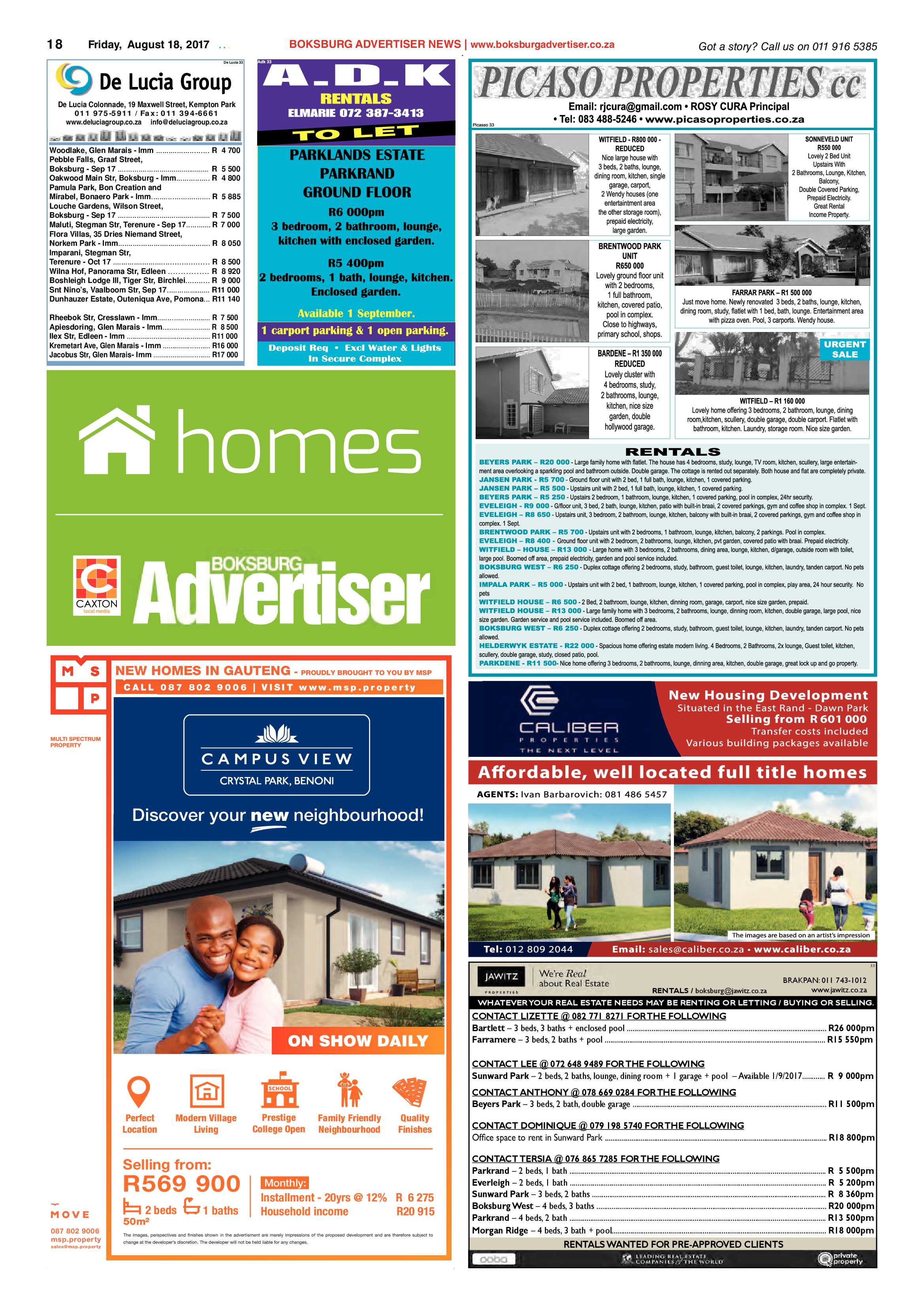 Boksburg Advertiser 15 August 2017 page 18