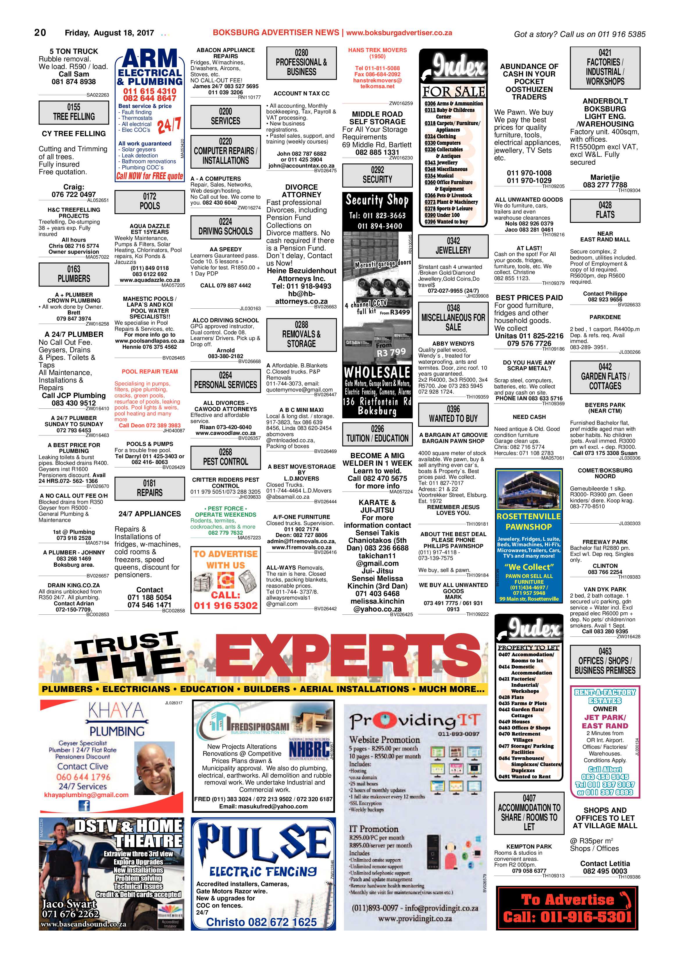 Boksburg Advertiser 15 August 2017 page 20