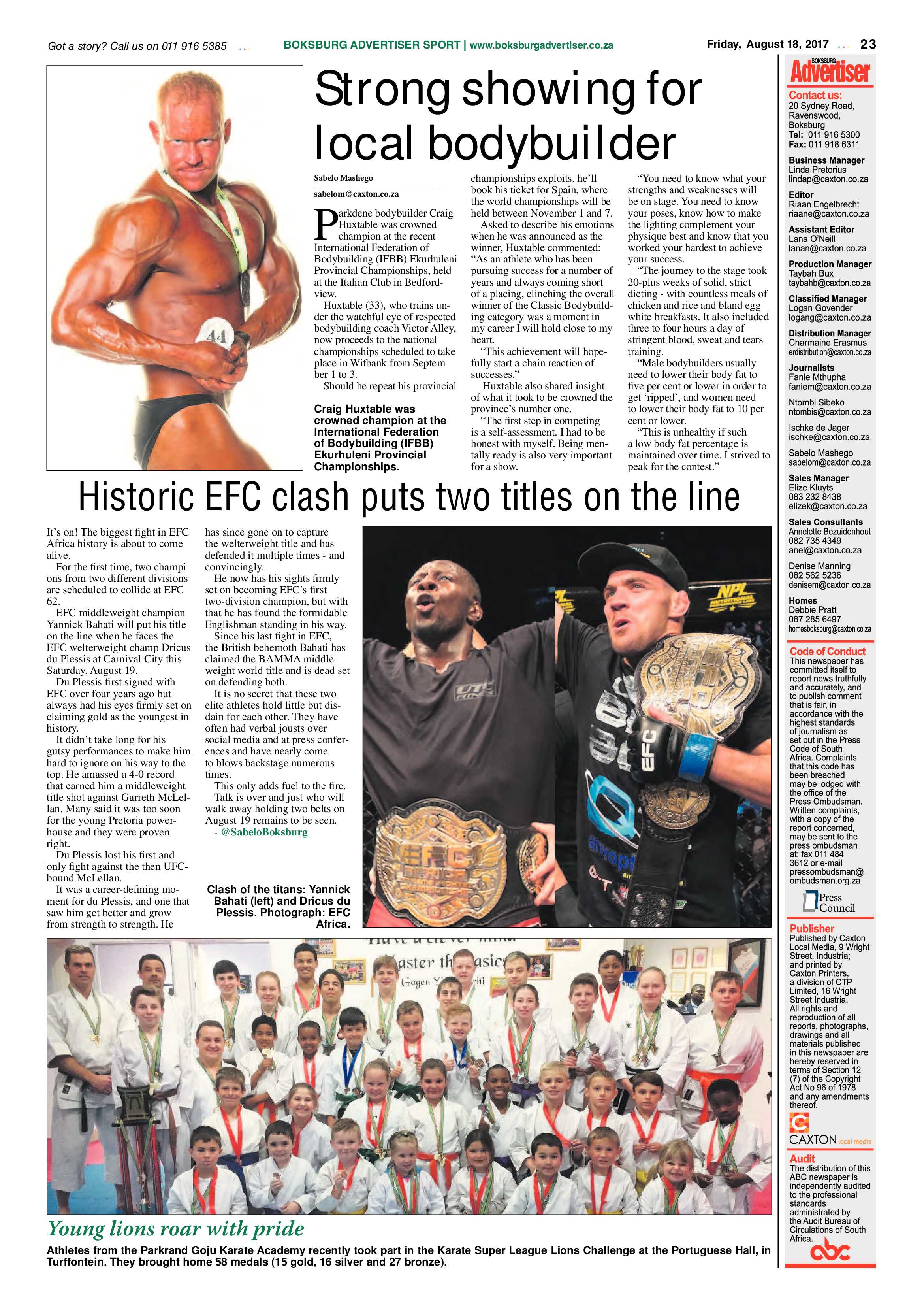 Boksburg Advertiser 15 August 2017 page 23