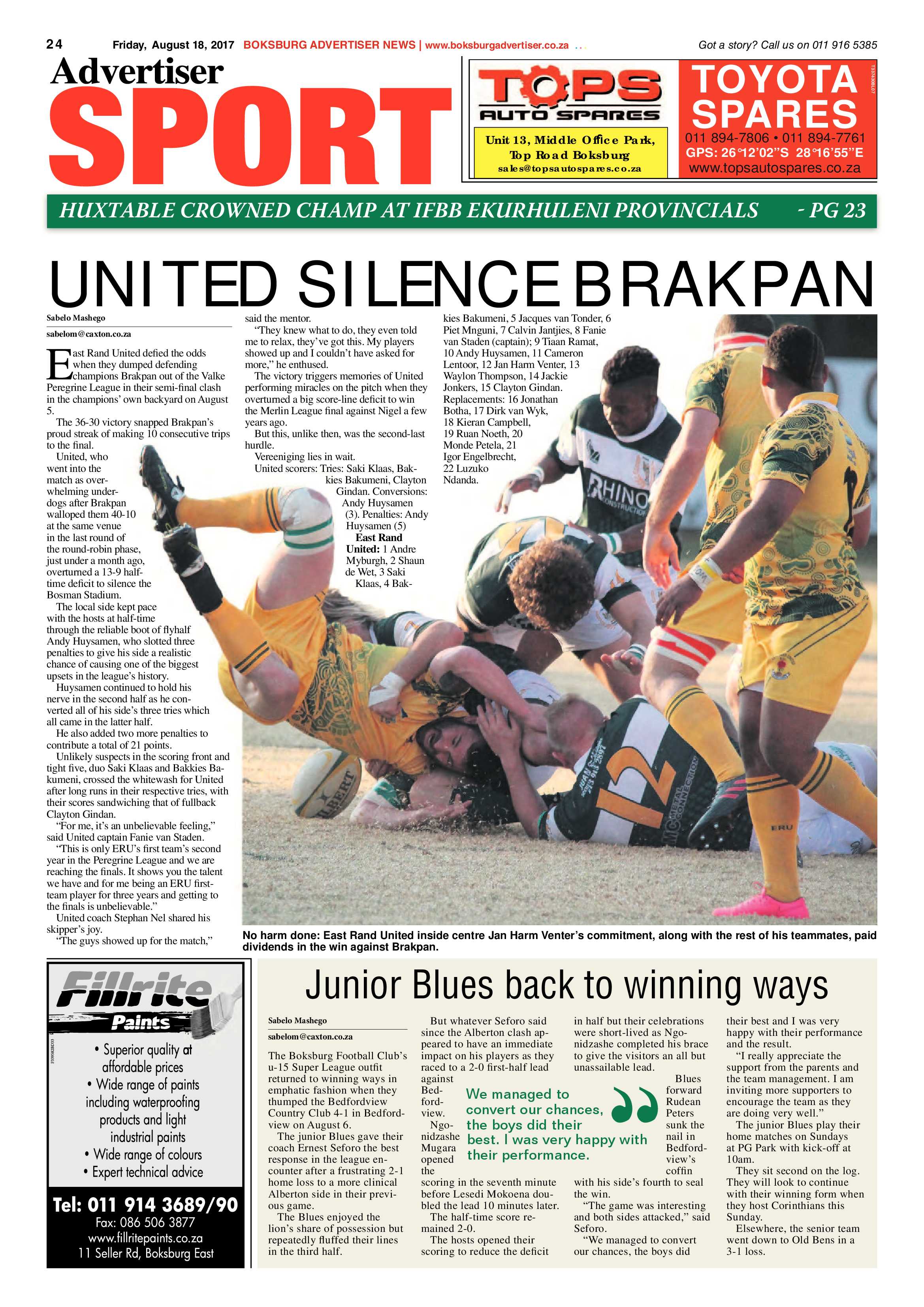 Boksburg Advertiser 15 August 2017 page 24