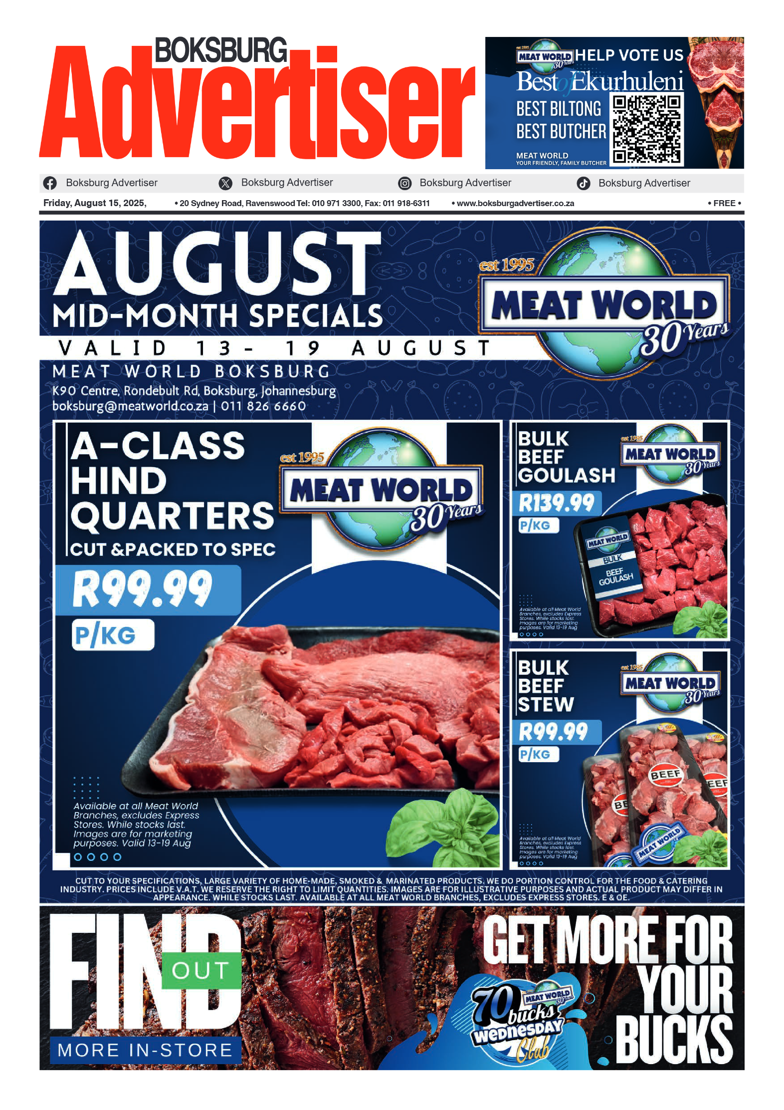 Boksburg Advertiser 15 August 2025 page 1