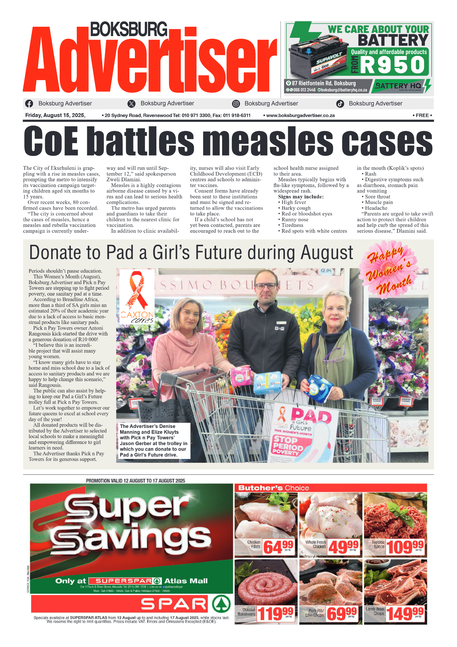Boksburg Advertiser 15 August 2025 page 3