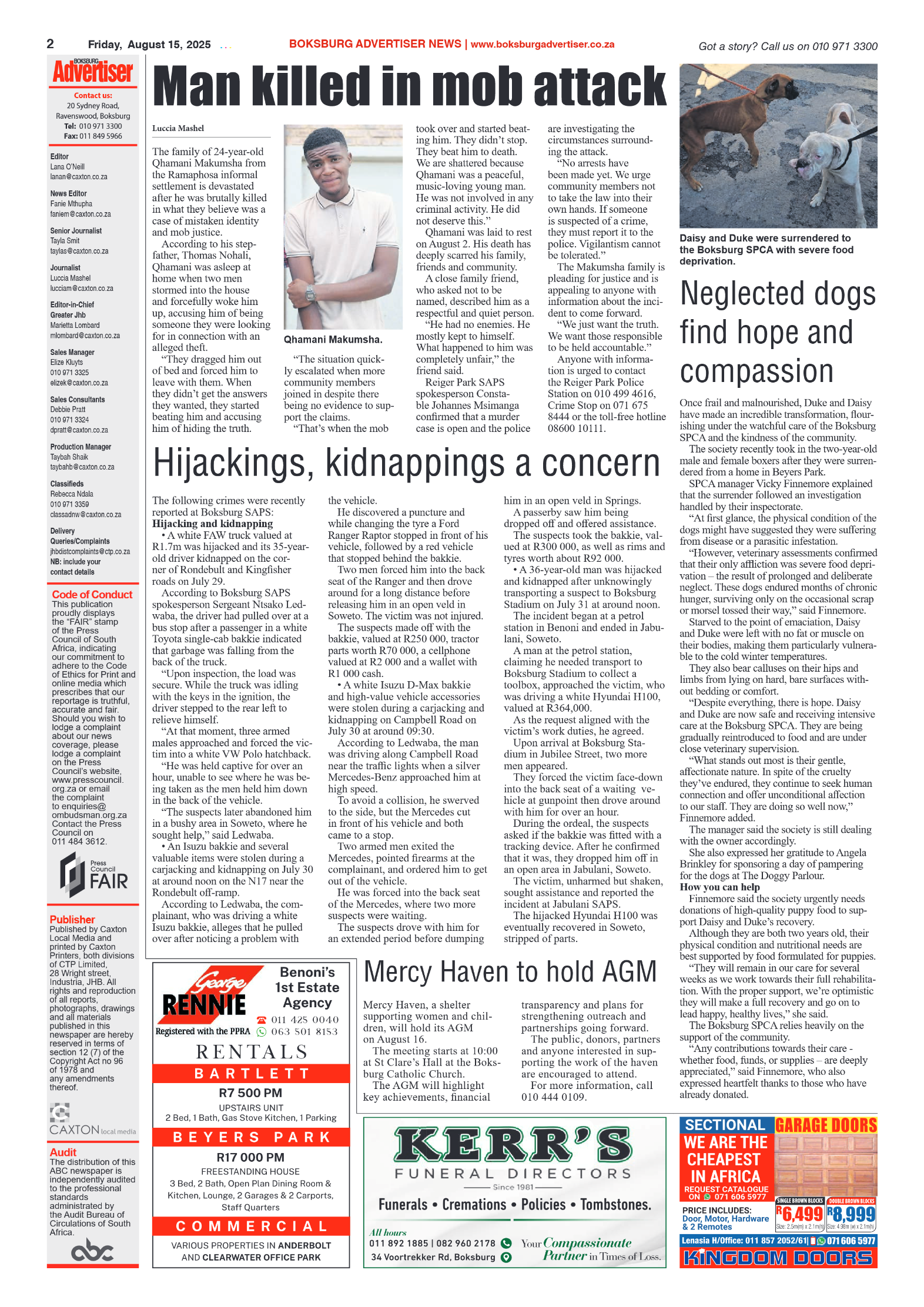 Boksburg Advertiser 15 August 2025 page 4