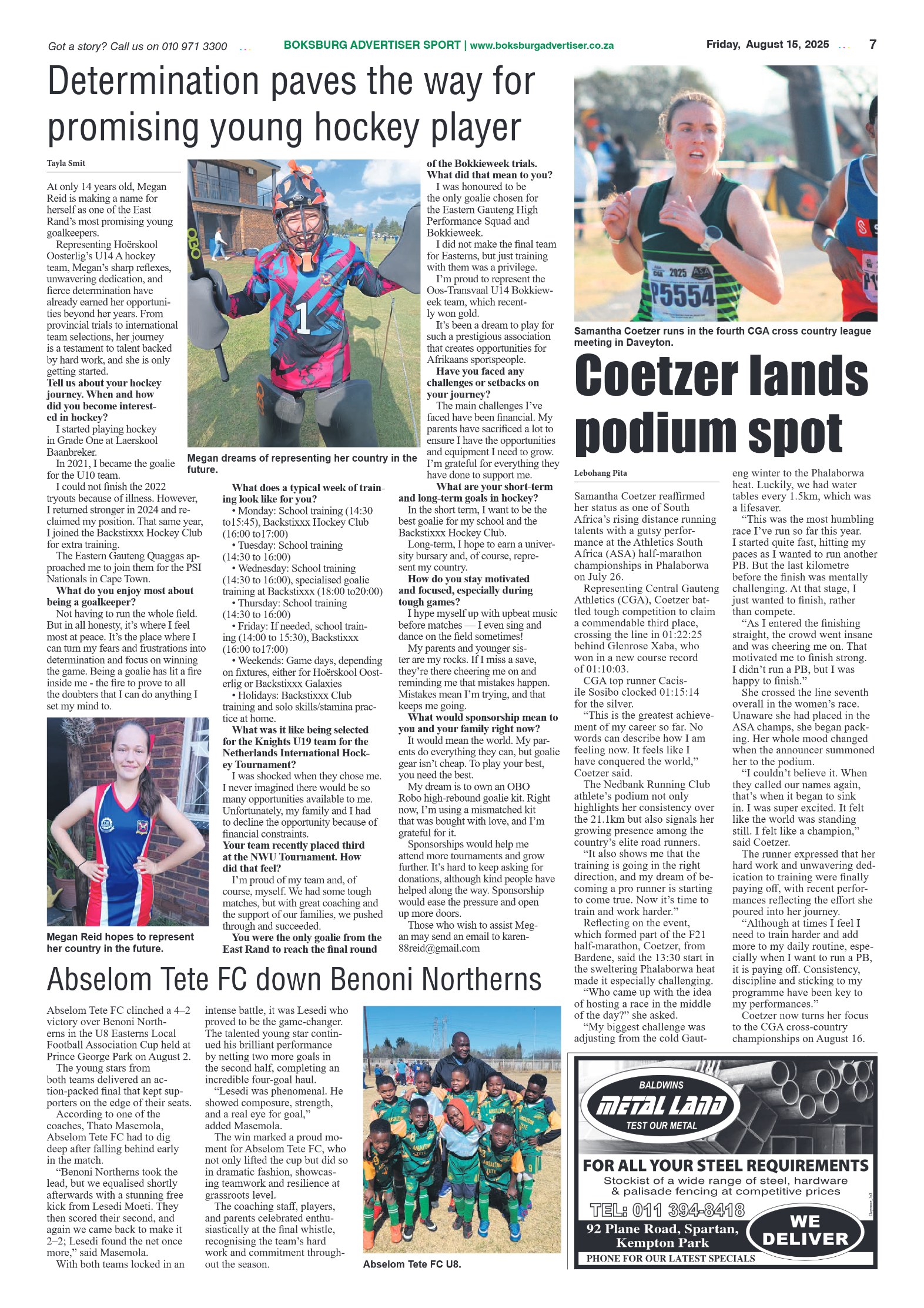 Boksburg Advertiser 15 August 2025 page 9