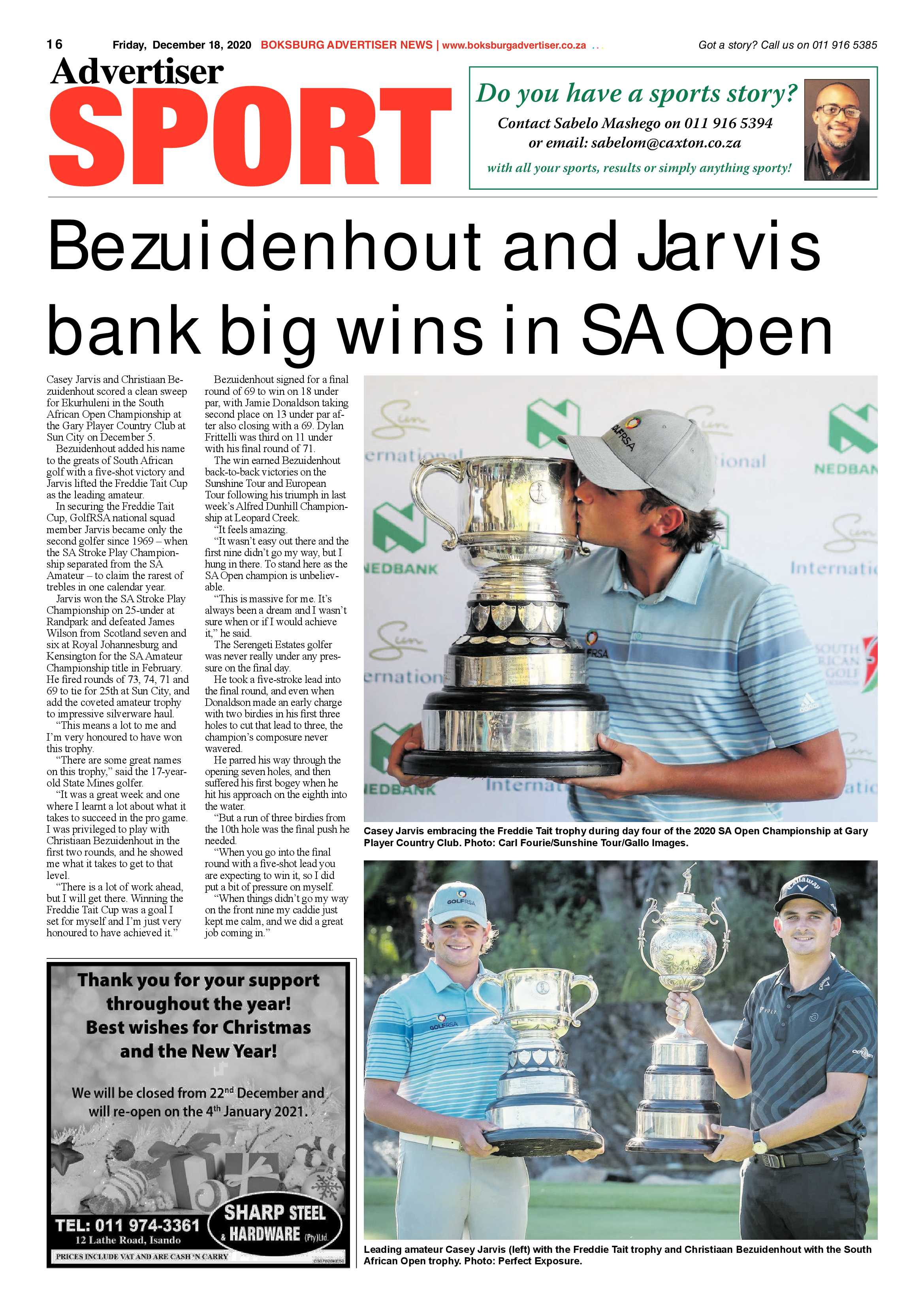 Boksburg Advertiser 15 December  2020 page 16