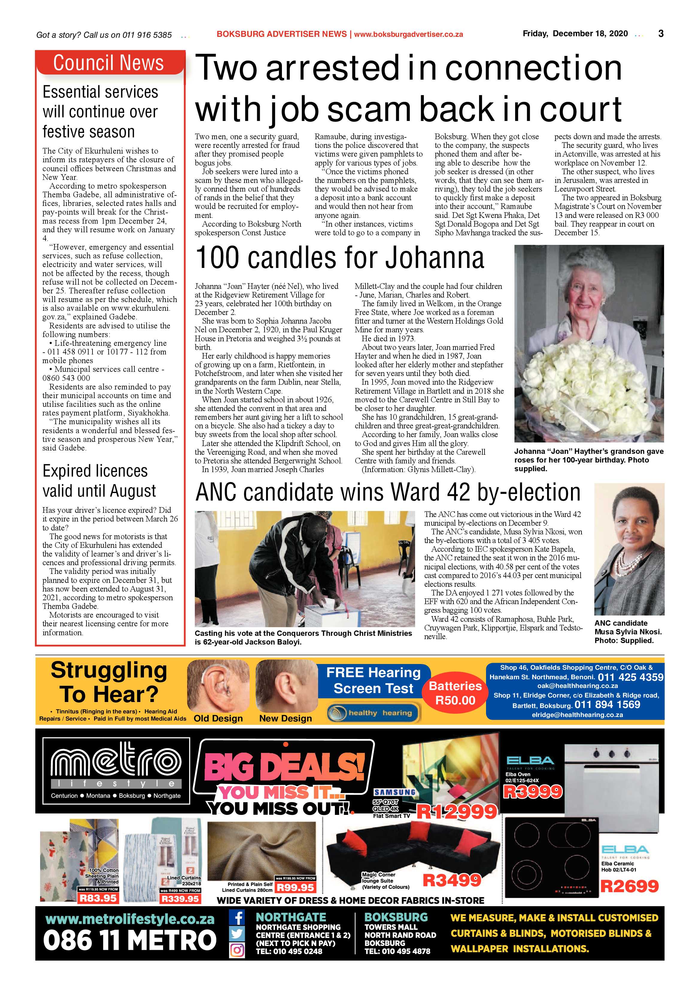 Boksburg Advertiser 15 December  2020 page 3