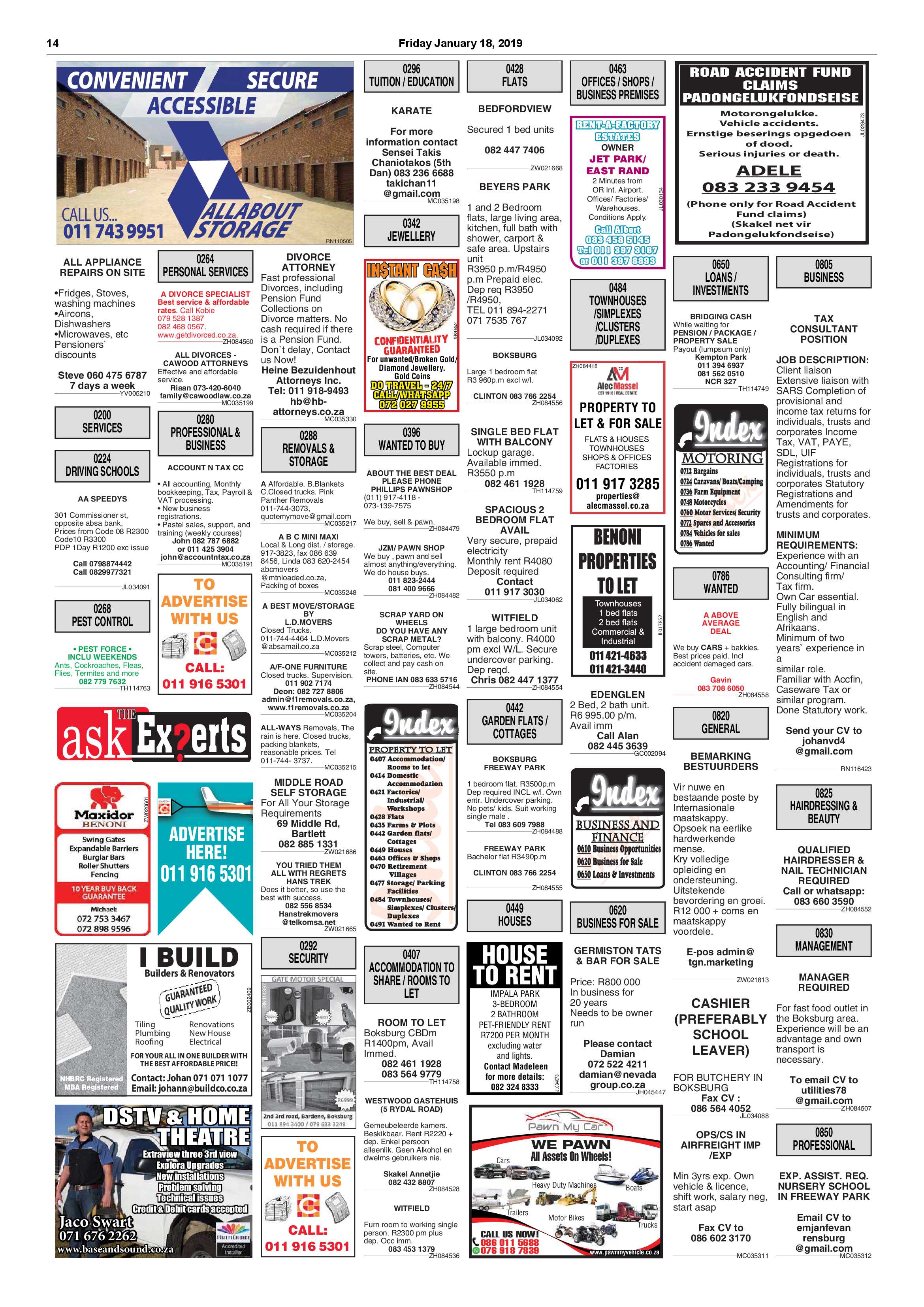 Boksburg Advertiser 15 January 2019 page 14