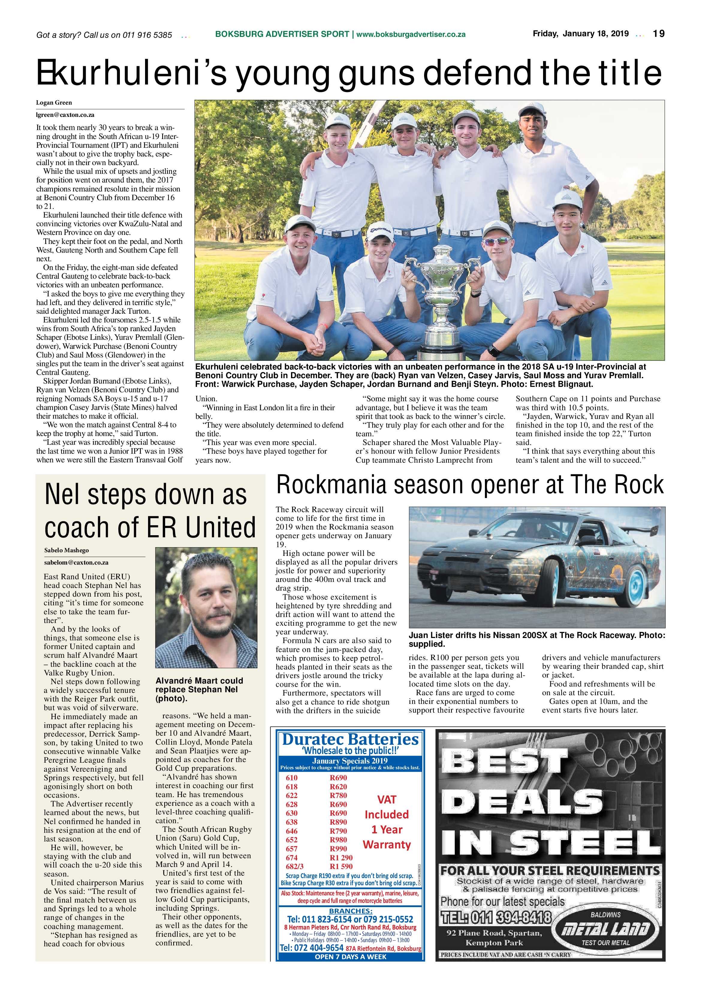 Boksburg Advertiser 15 January 2019 page 19
