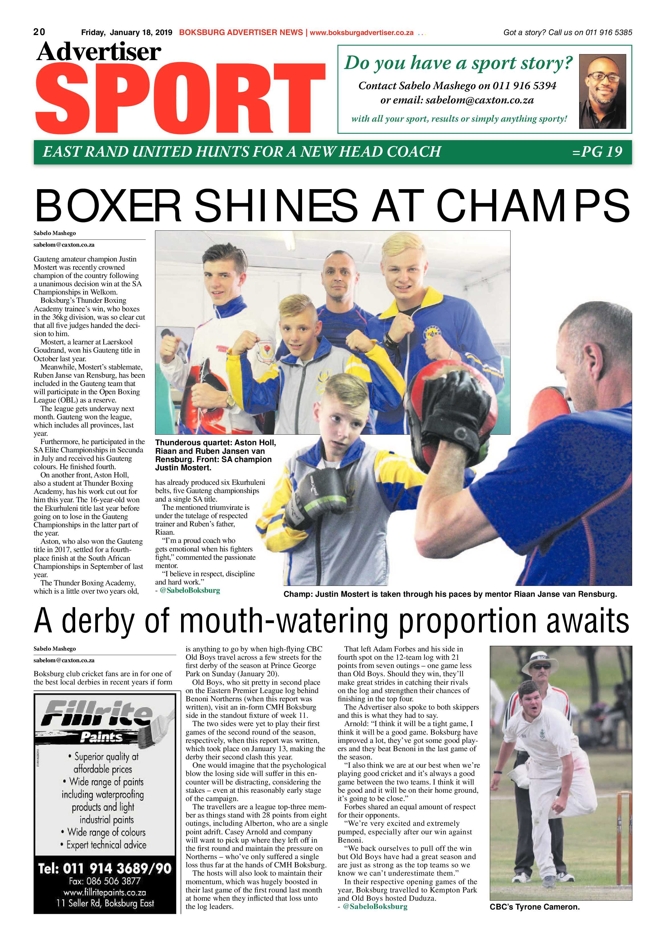 Boksburg Advertiser 15 January 2019 page 20