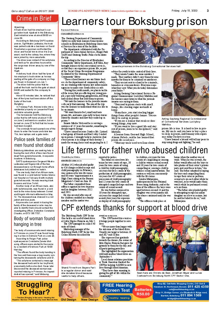 Boksburg Advertiser 15 July 2022 page 3