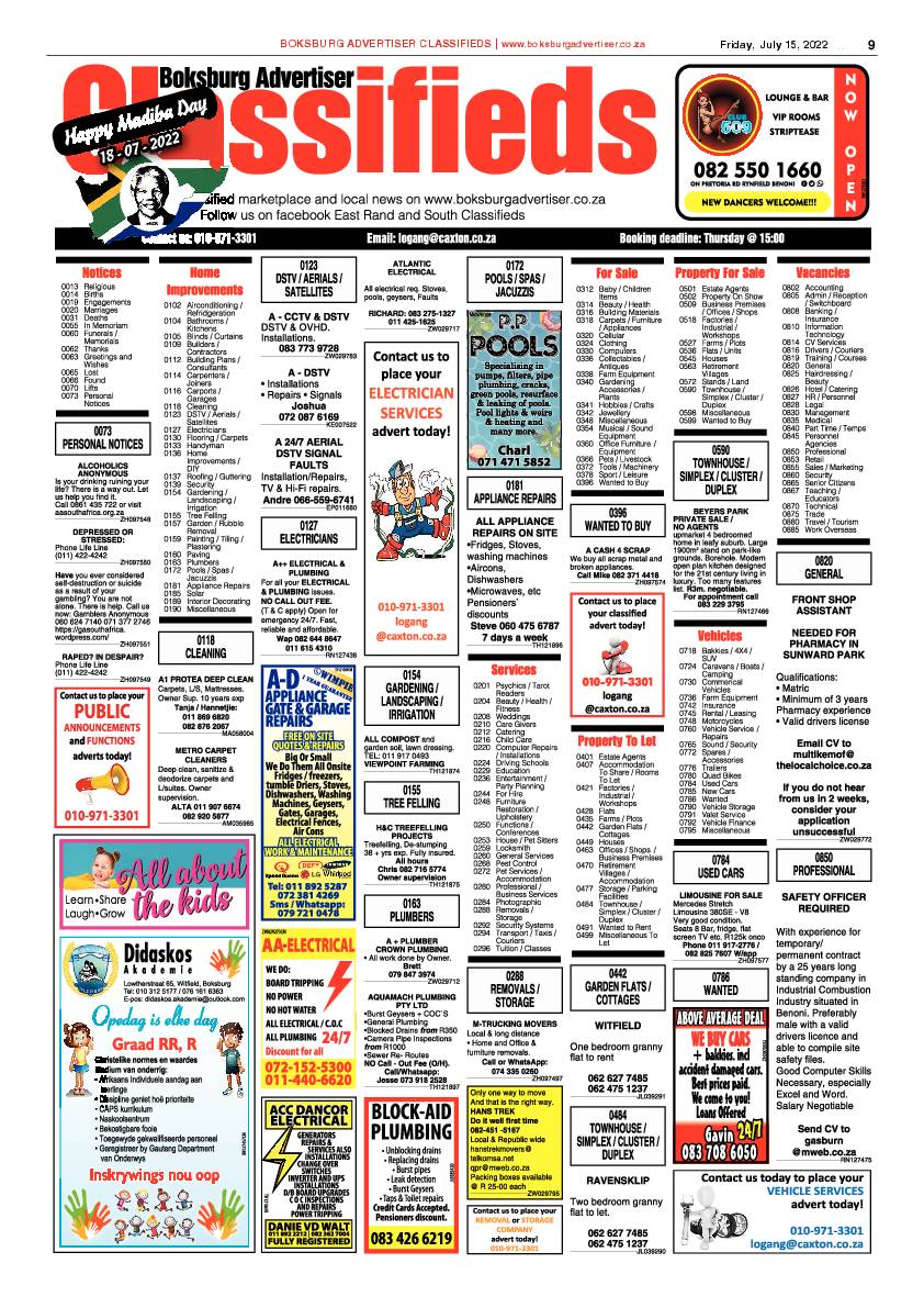 Boksburg Advertiser 15 July 2022 page 9