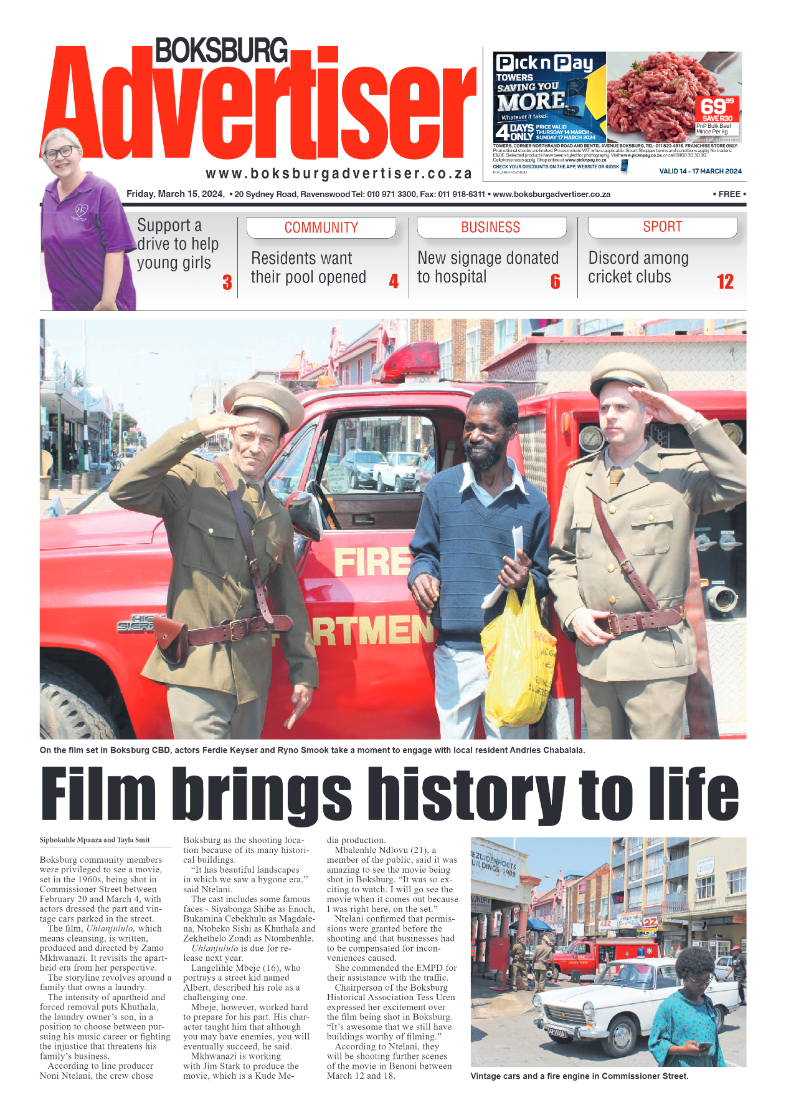 Boksburg Advertiser 15 March 2024 page 1