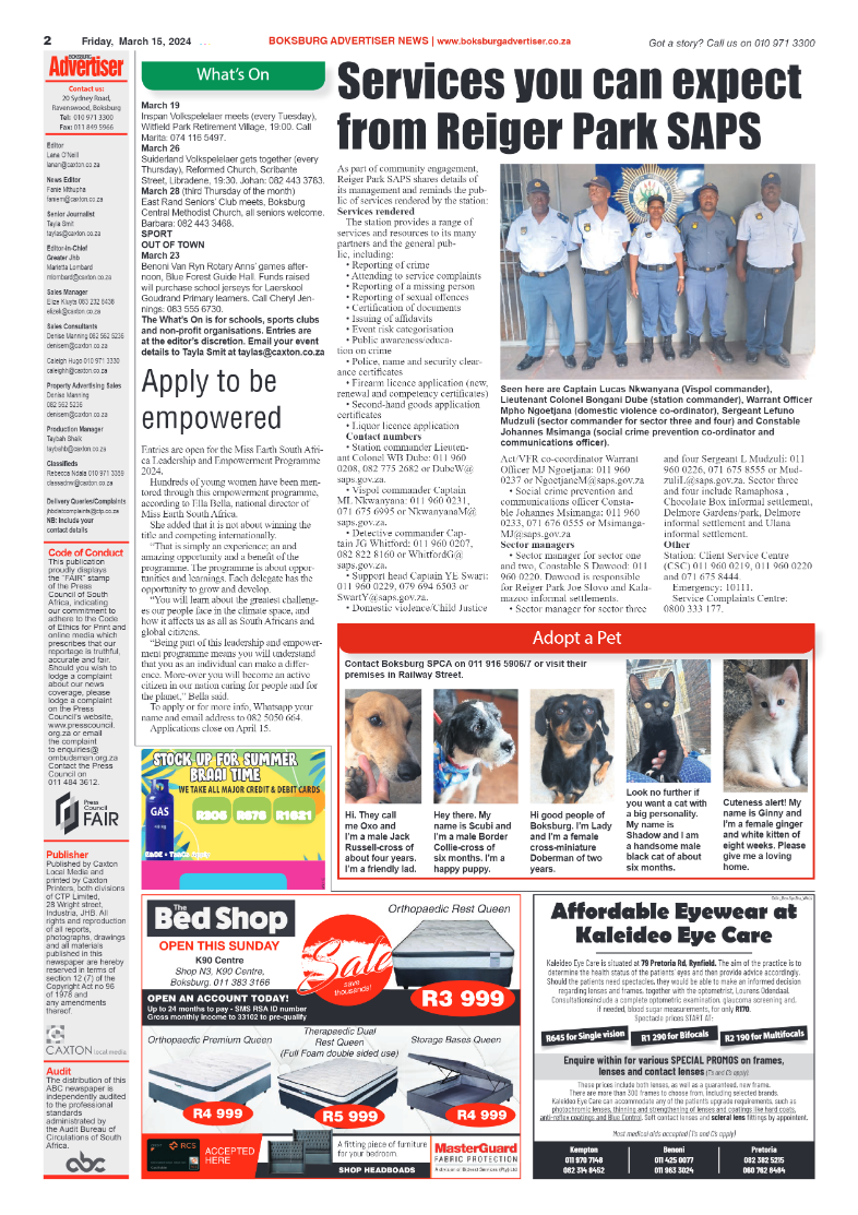 Boksburg Advertiser 15 March 2024 page 2