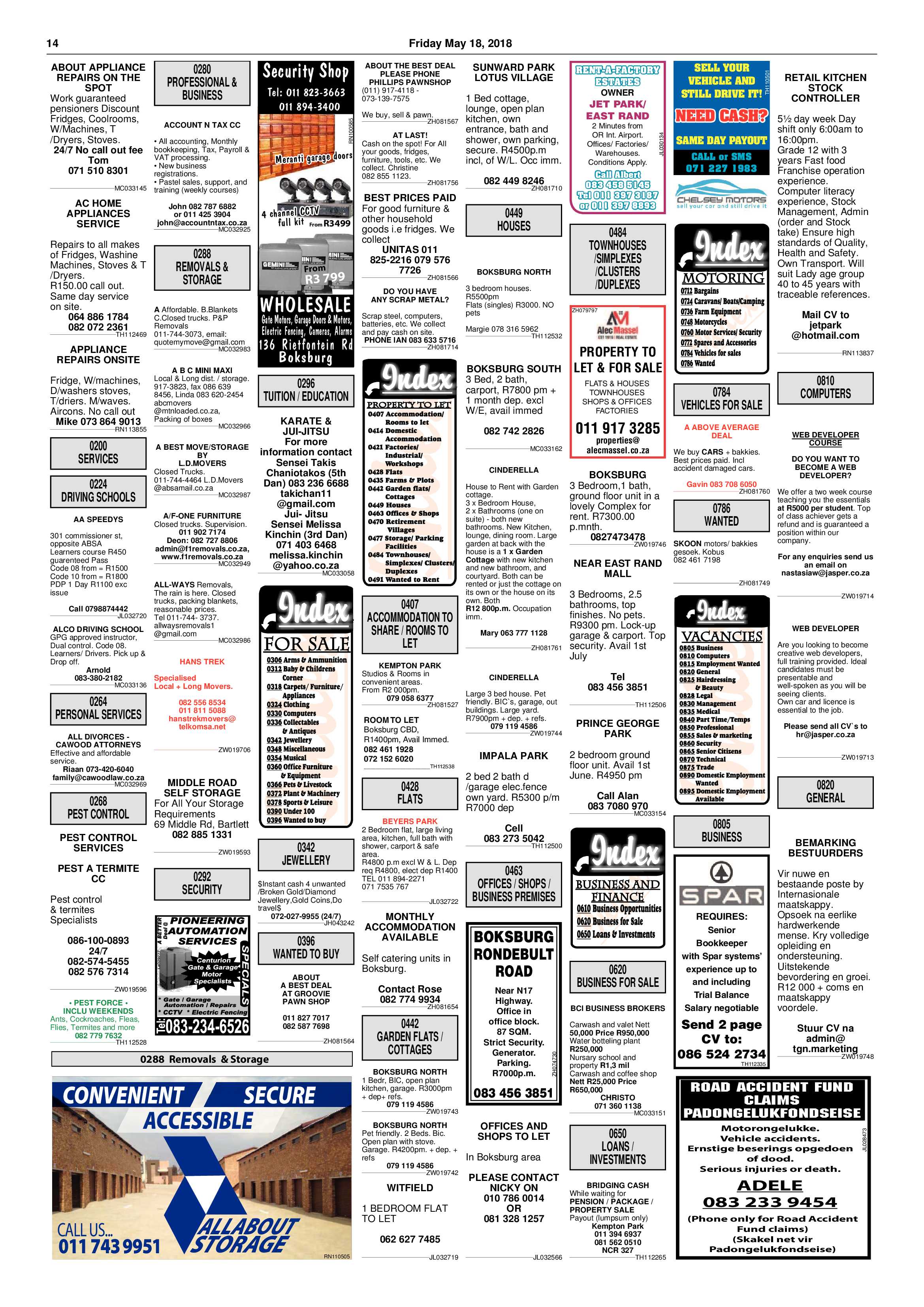 Boksburg Advertiser 15 May 2018 page 14
