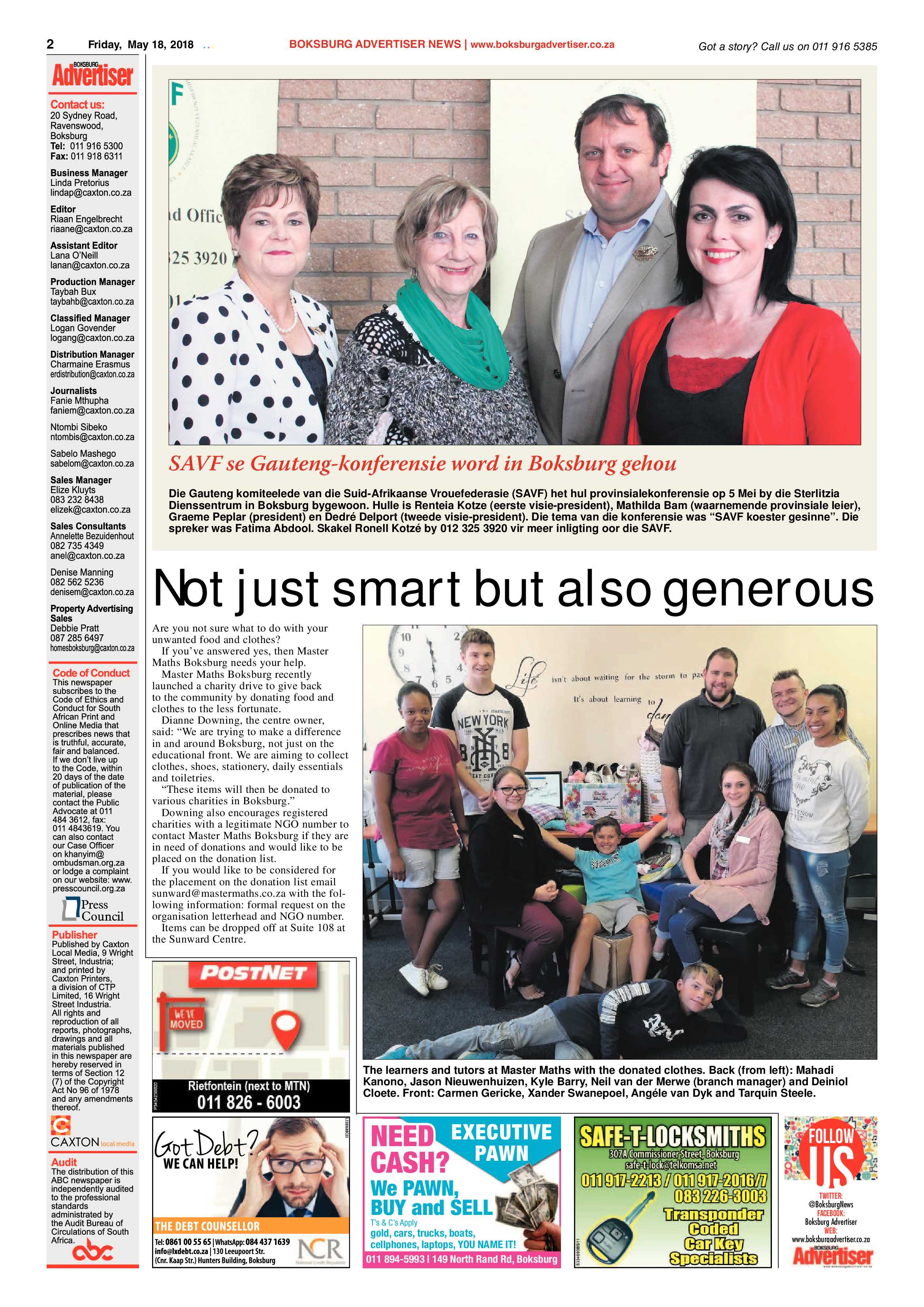 Boksburg Advertiser 15 May 2018 page 2