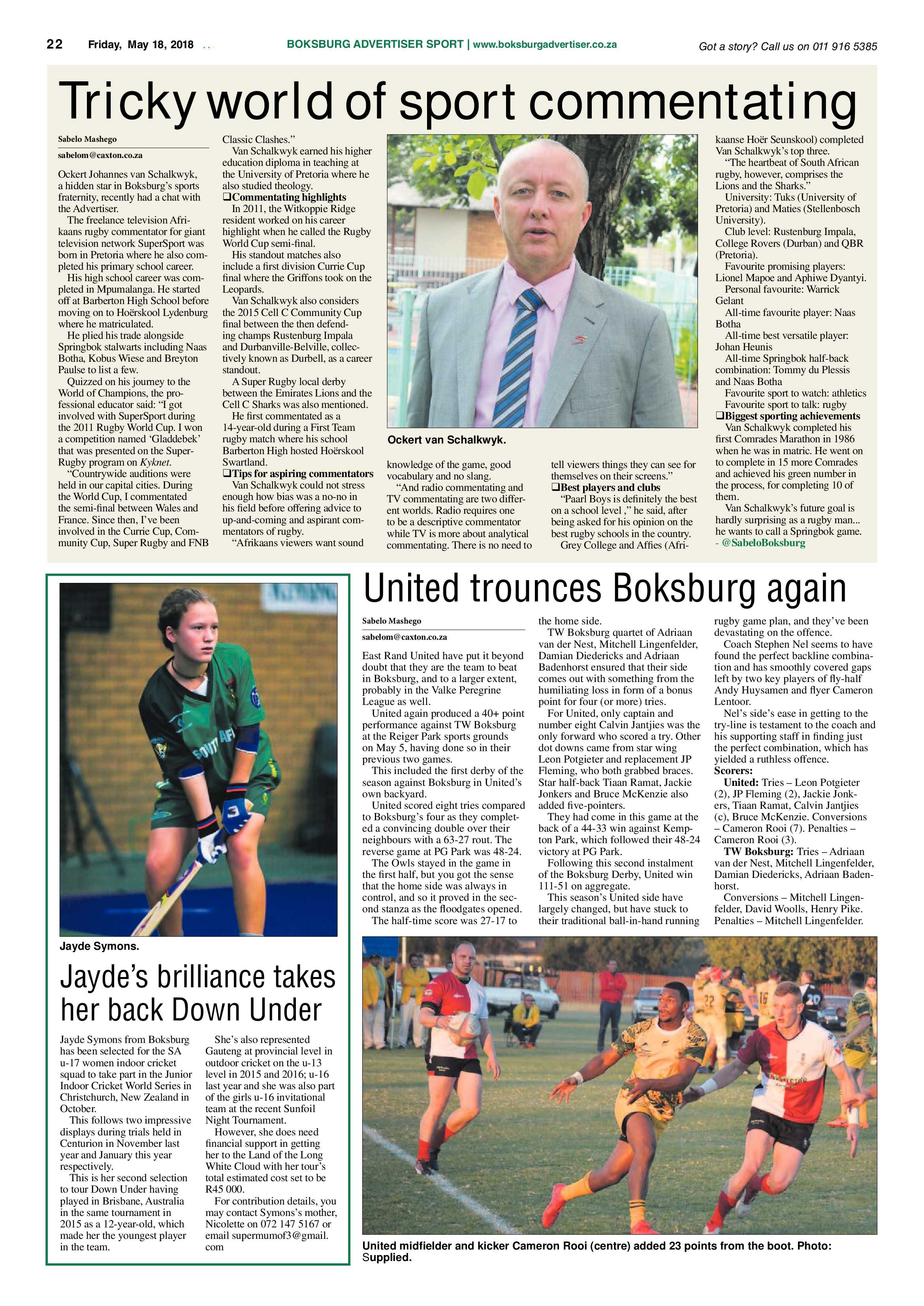 Boksburg Advertiser 15 May 2018 page 22