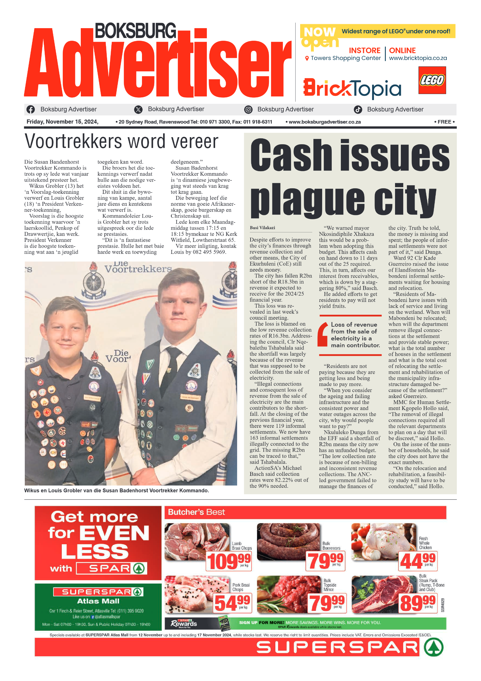Boksburg Advertiser 15 November 2024 page 1