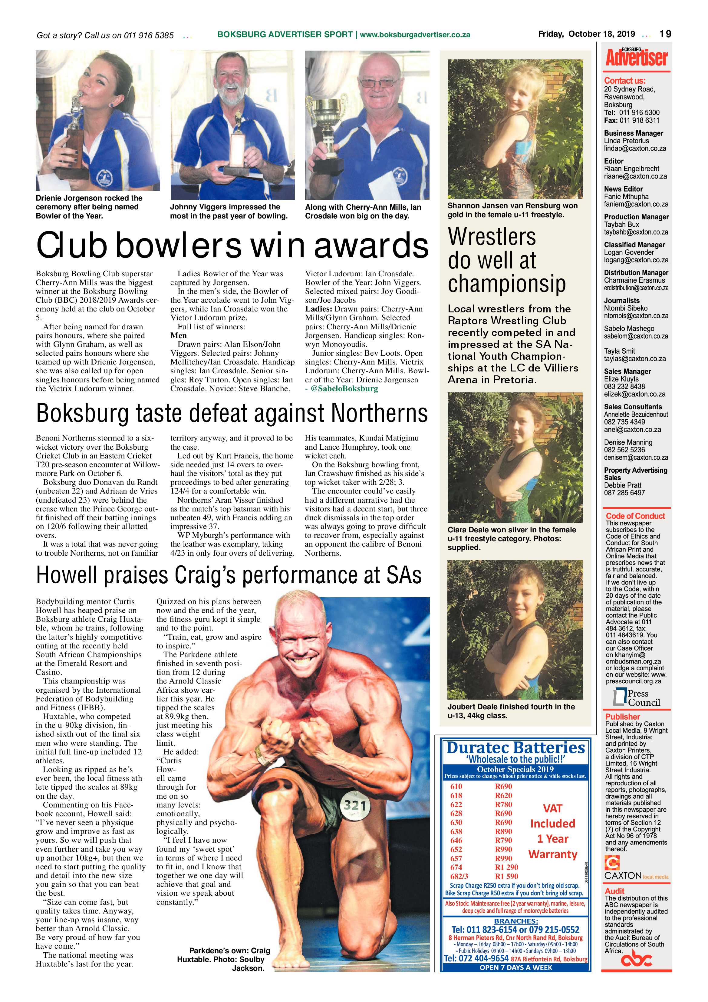 Boksburg Advertiser 15 October 2019 page 19