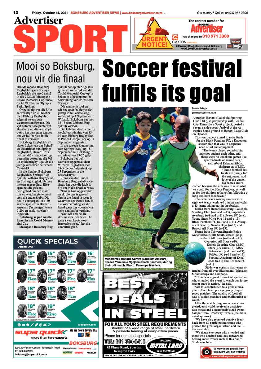 Boksburg Advertiser 15 October 2021 page 12
