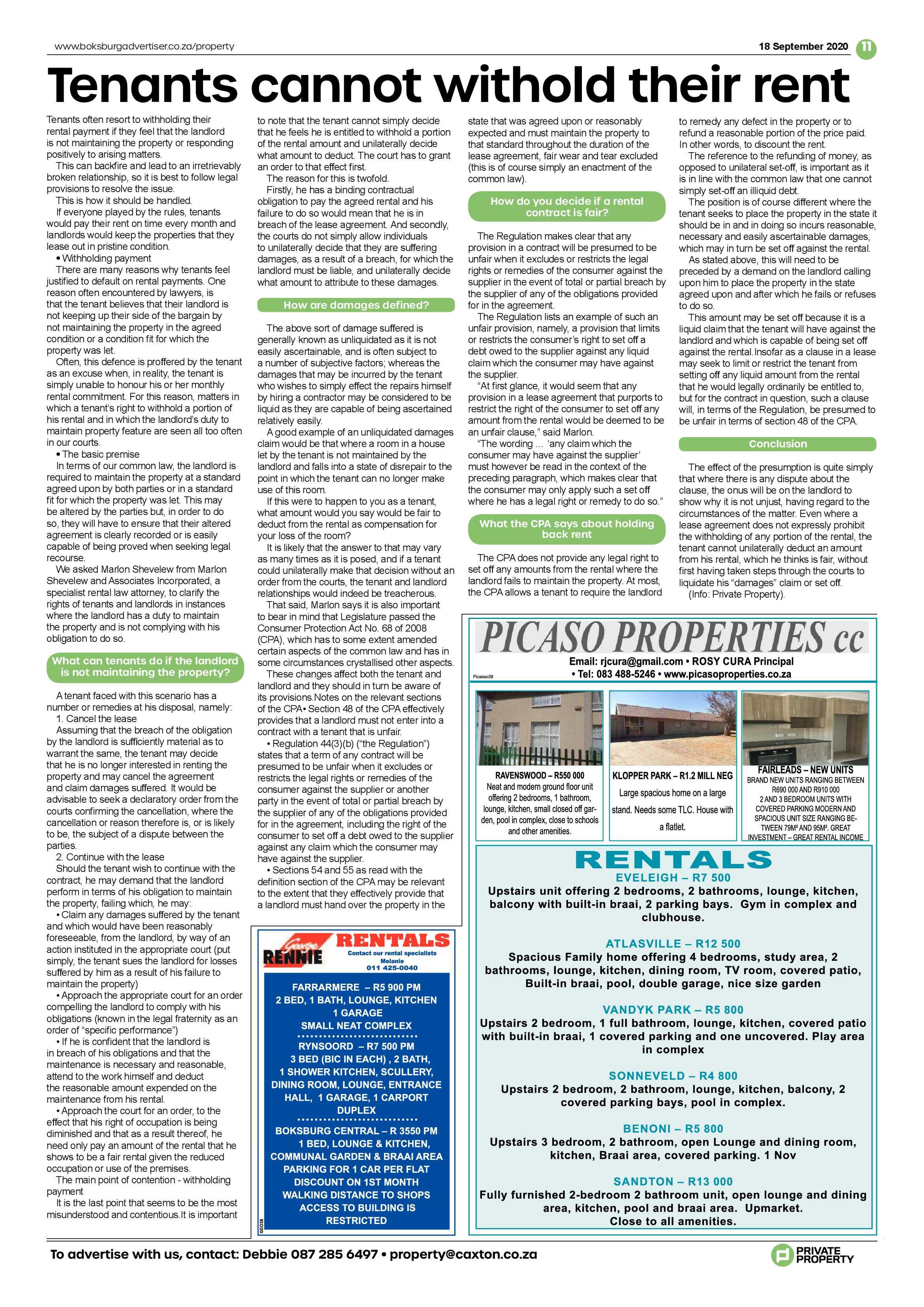 Boksburg Advertiser 15 September 2020 page 11