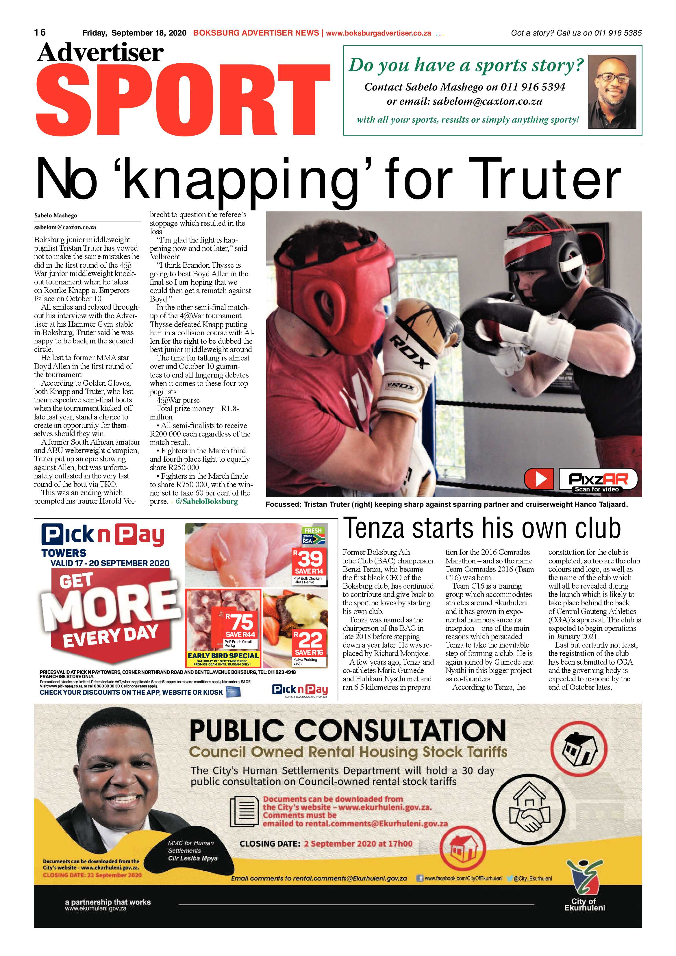 Boksburg Advertiser 15 September 2020 page 16
