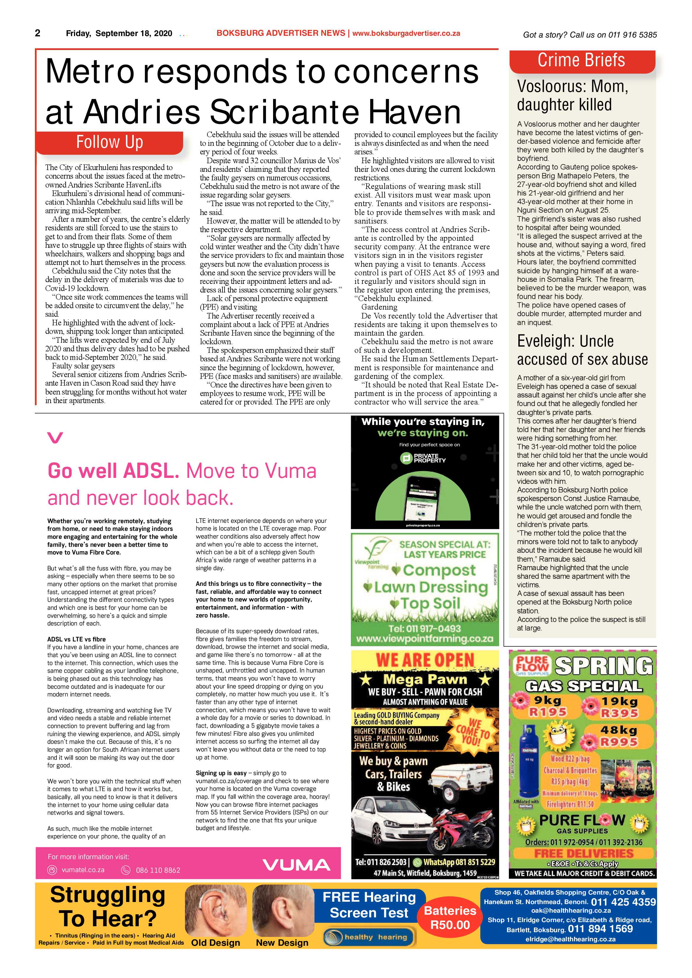 Boksburg Advertiser 15 September 2020 page 2