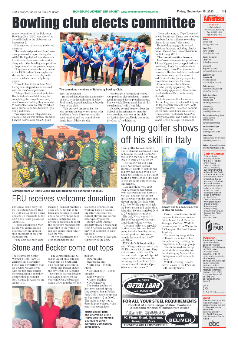 Boksburg Advertiser 15 September 2023 page 11