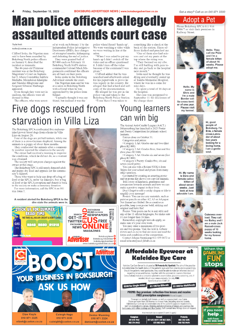 Boksburg Advertiser 15 September 2023 page 4
