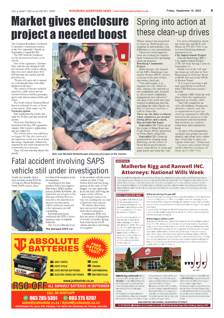 Boksburg Advertiser 15 September 2023 page 5