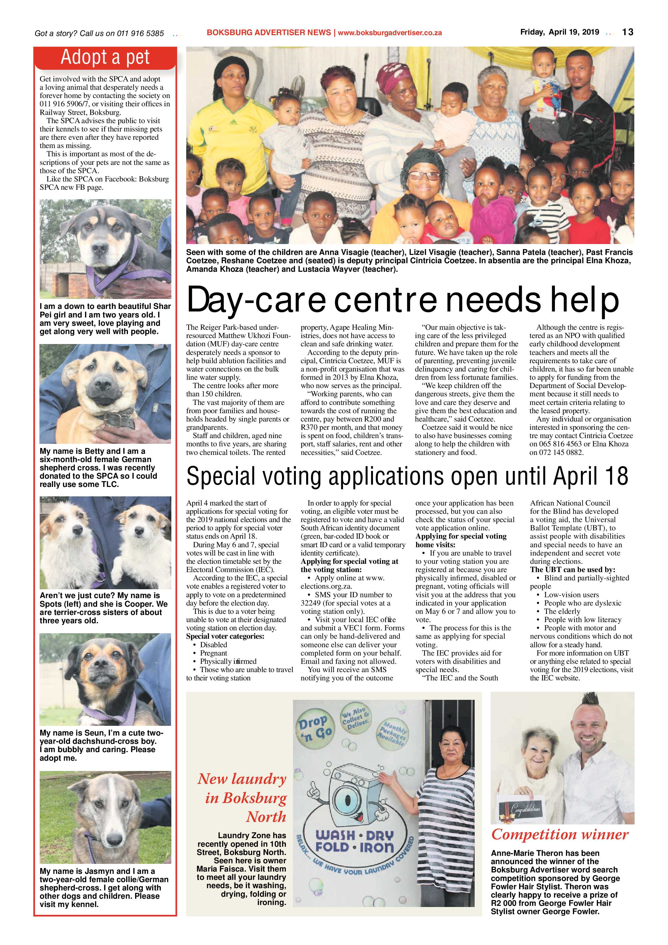 Boksburg Advertiser 16 April 2019 page 13